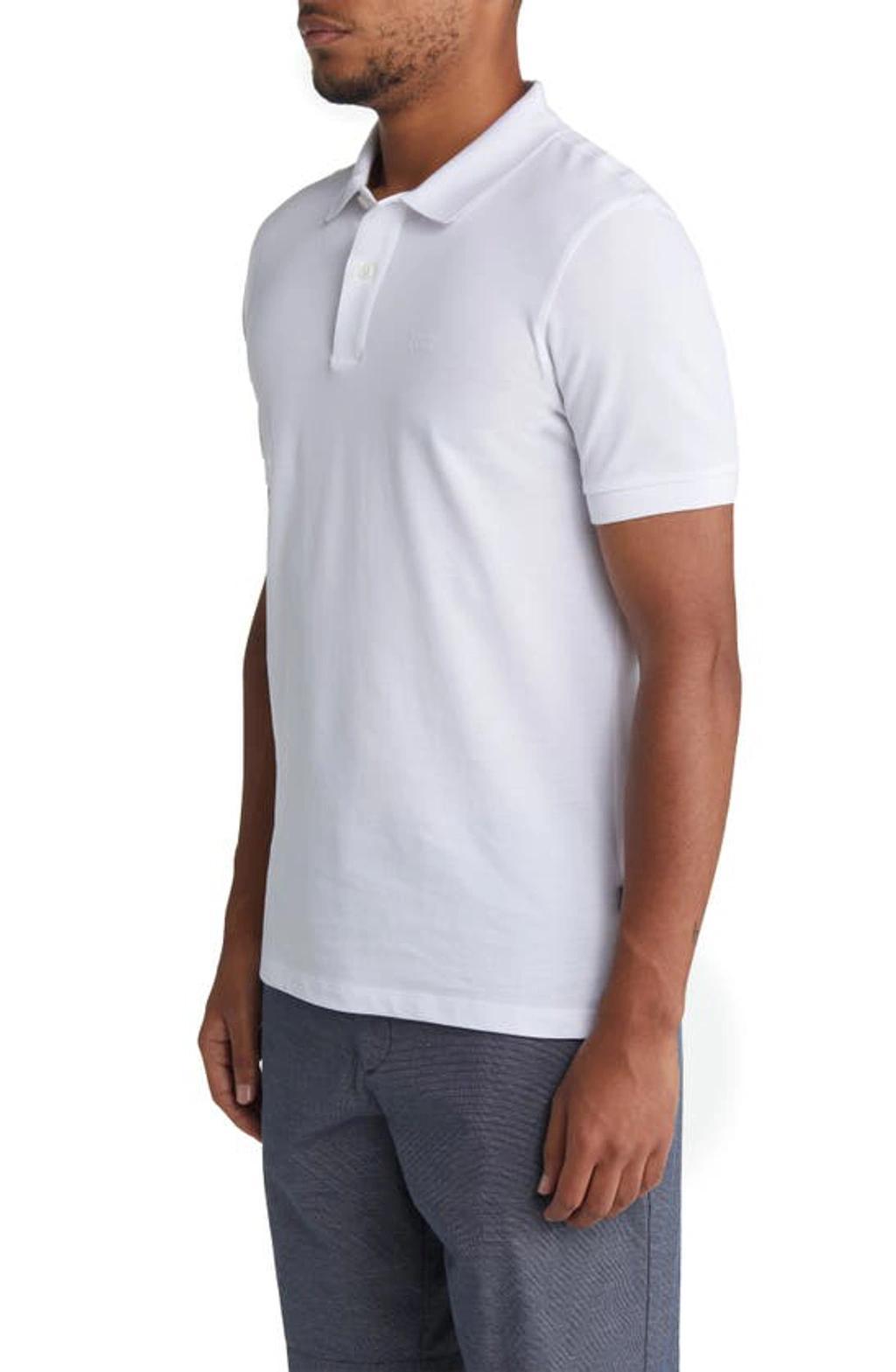 HUGO BOSS Pallas Cotton Polo In White Product Image