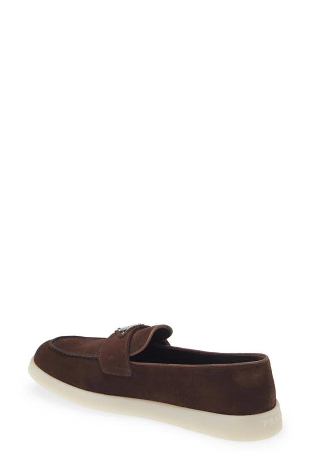 PRADA Saint Tropez Suede Loafer In Moro Product Image