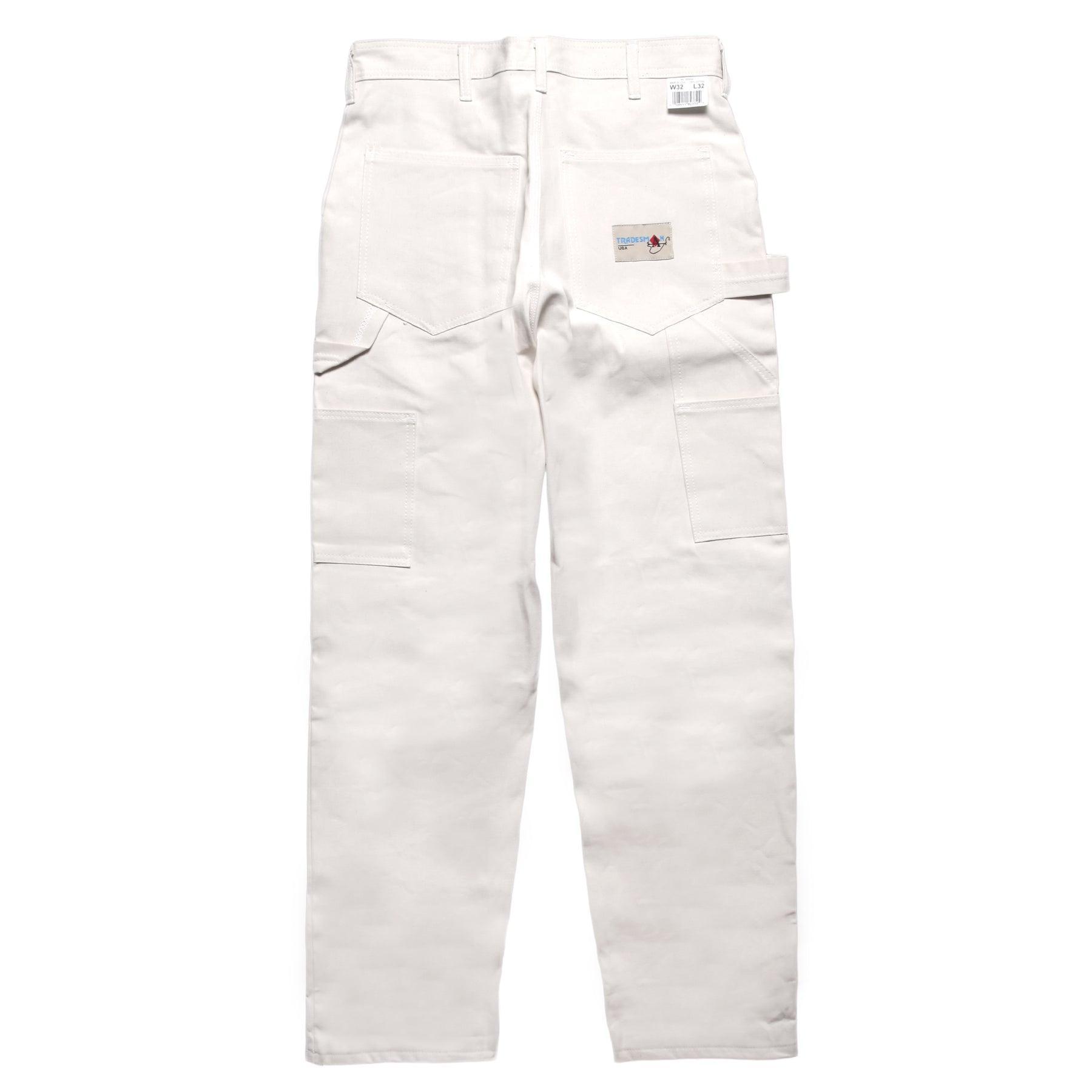 Ace Drop Cloth Tradesman Carpenter Pants - White Product Image