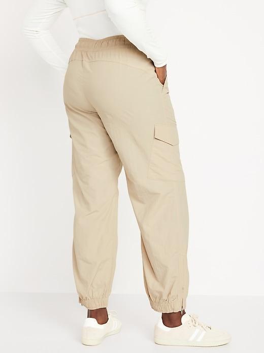 High-Waisted Ankle-Zip Cargo Joggers Product Image