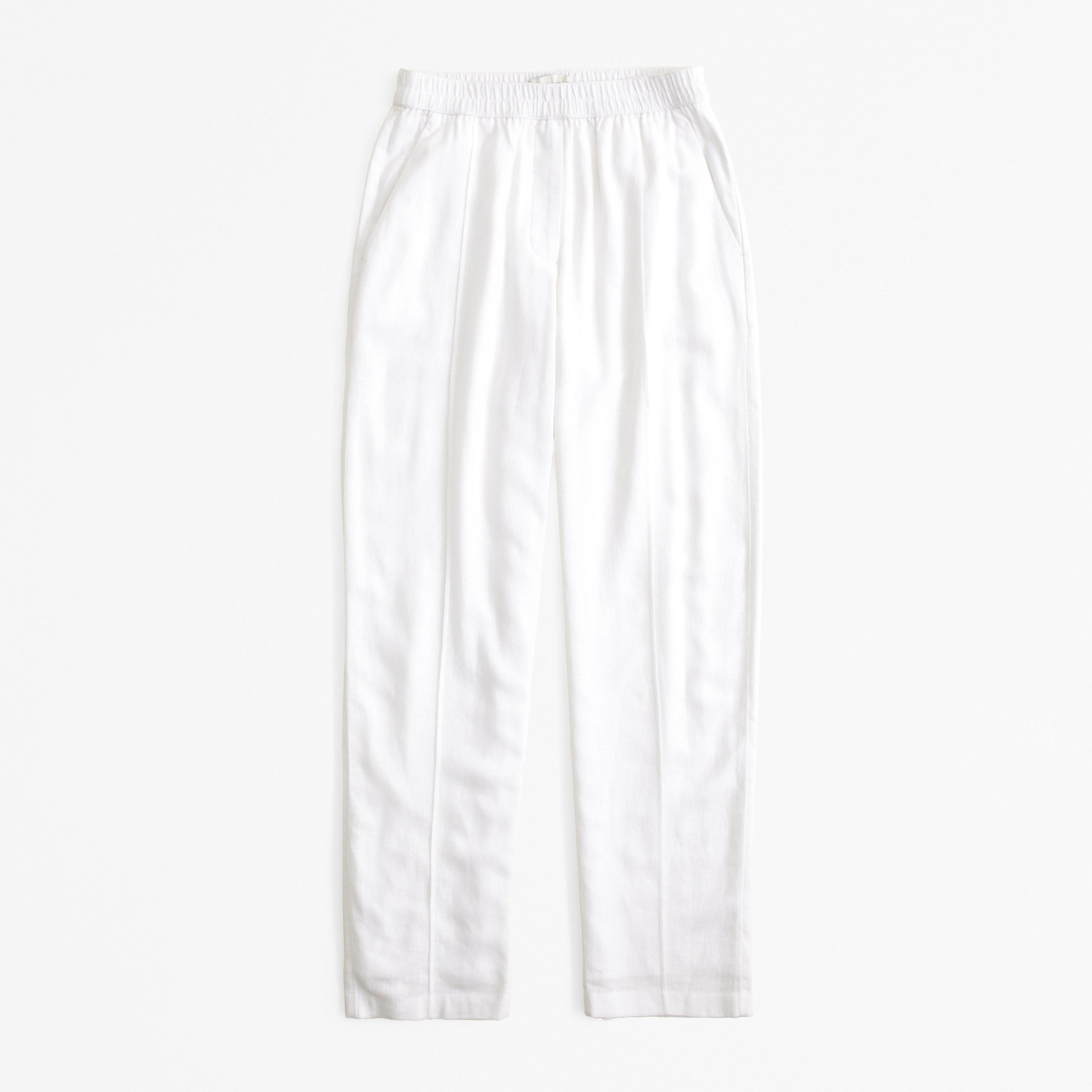 Straight Linen-Blend Pull-On Pant Product Image