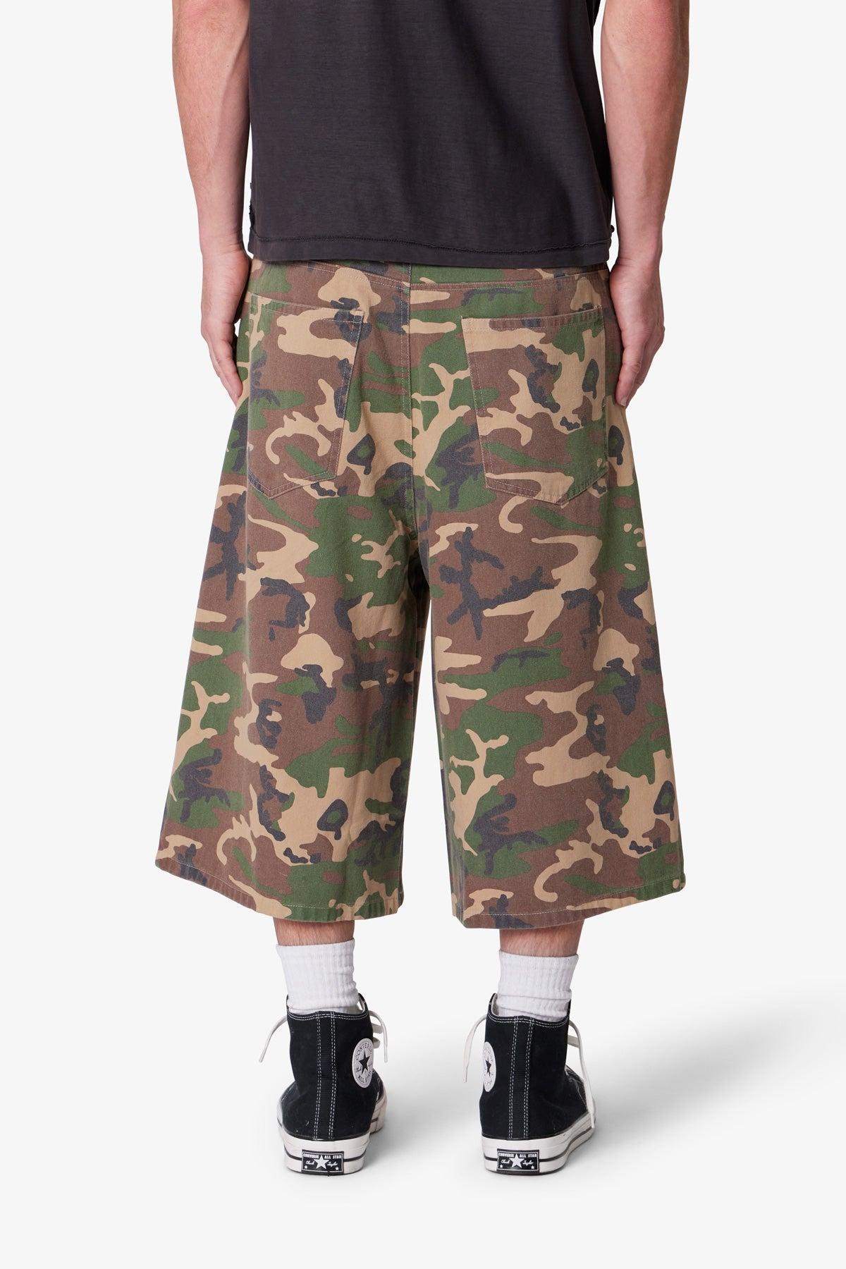 Ultra Baggy Camo Twill Shorts - Woodland Camo Product Image