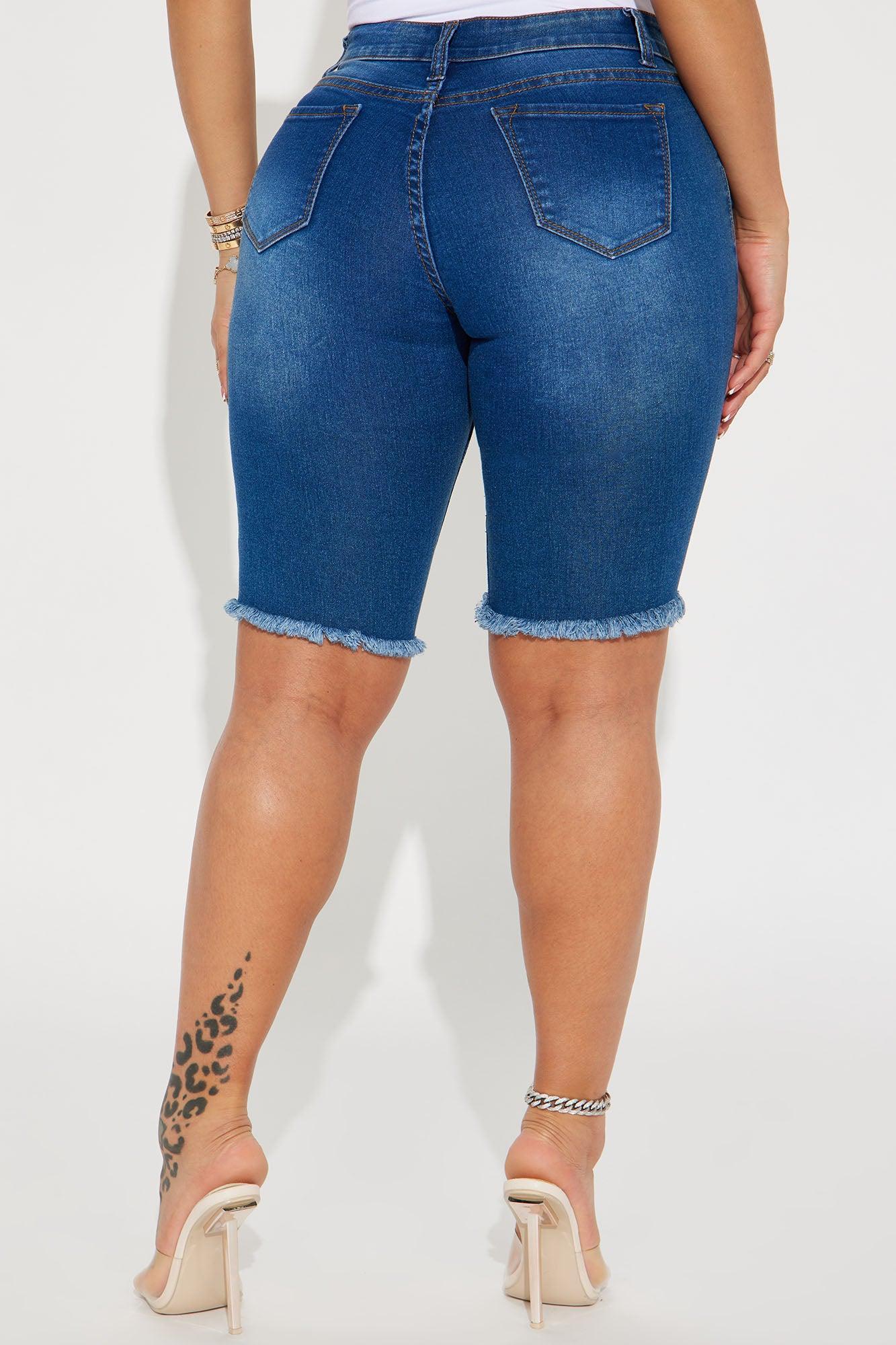 Against All Odds Bermuda Shorts - Medium Blue Wash Product Image