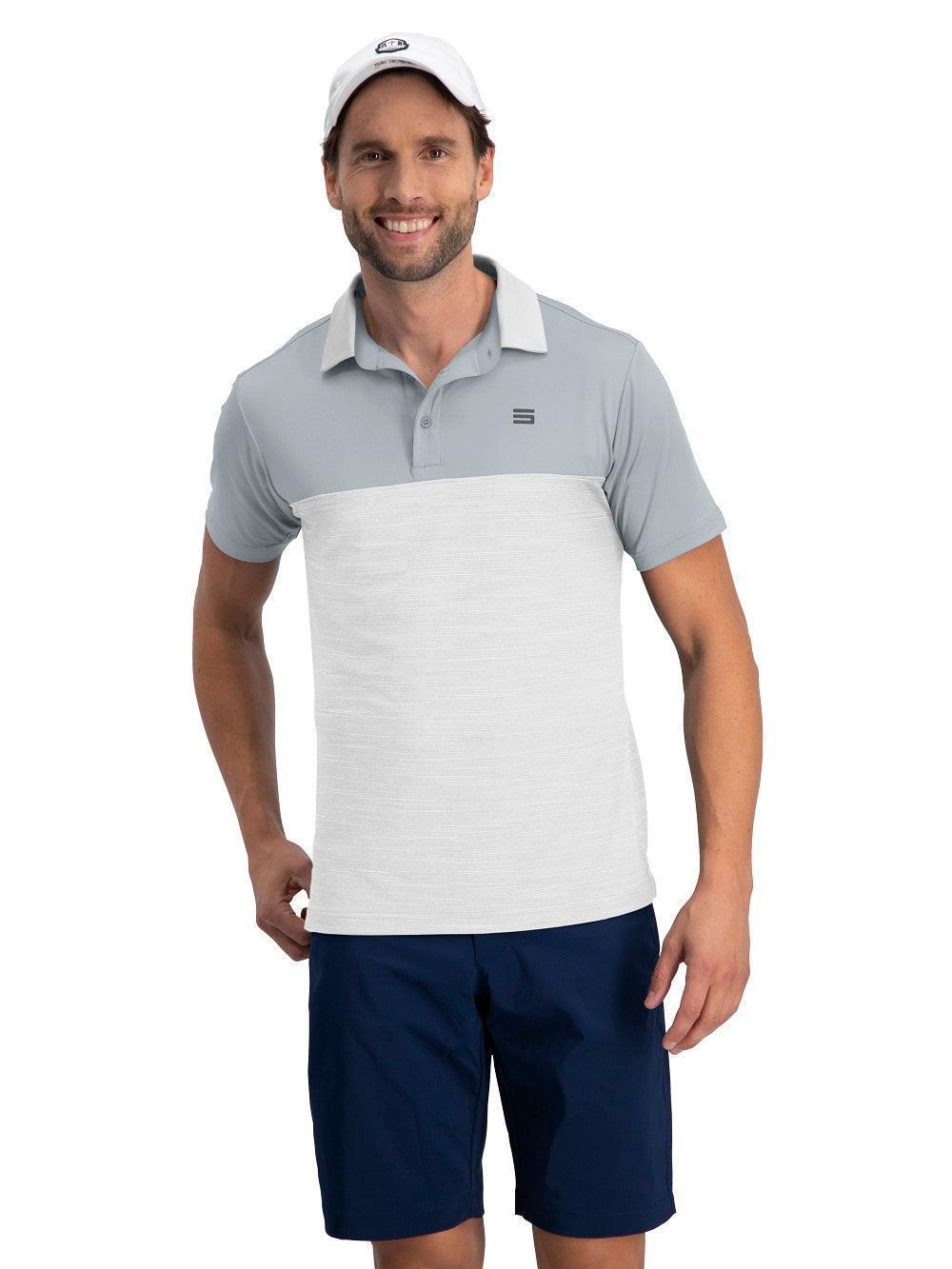 Three Sixty Six Men's Heathered Two-Tone Golf Polo Male Product Image