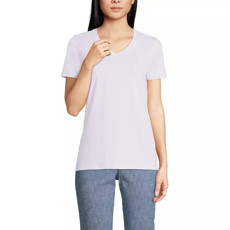 Petite Lands' End Relaxed-Fit Supima Cotton V-Neck Tee, Women's,  Product Image