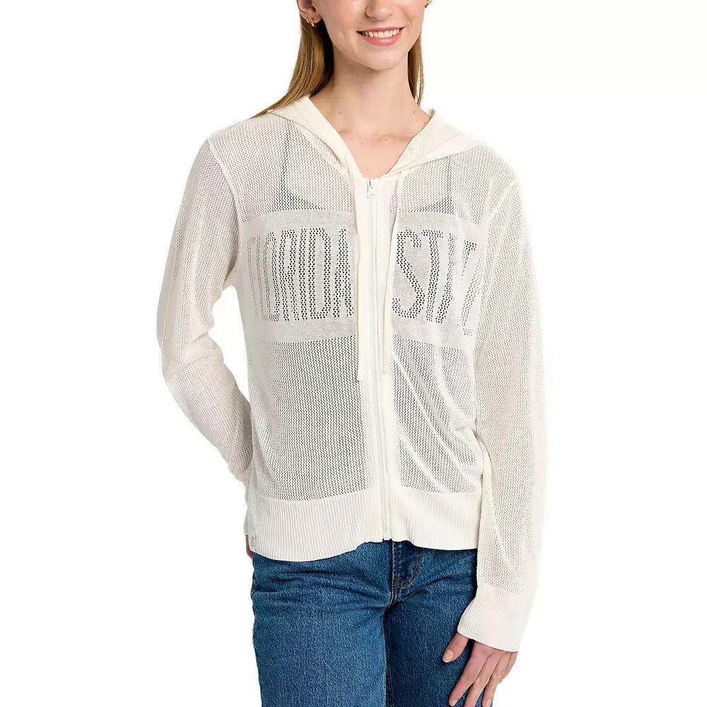 Women's Lusso Cream Florida State Seminoles Summer Tonal Mesh Full-Zip Hoodie Sweater,  Product Image