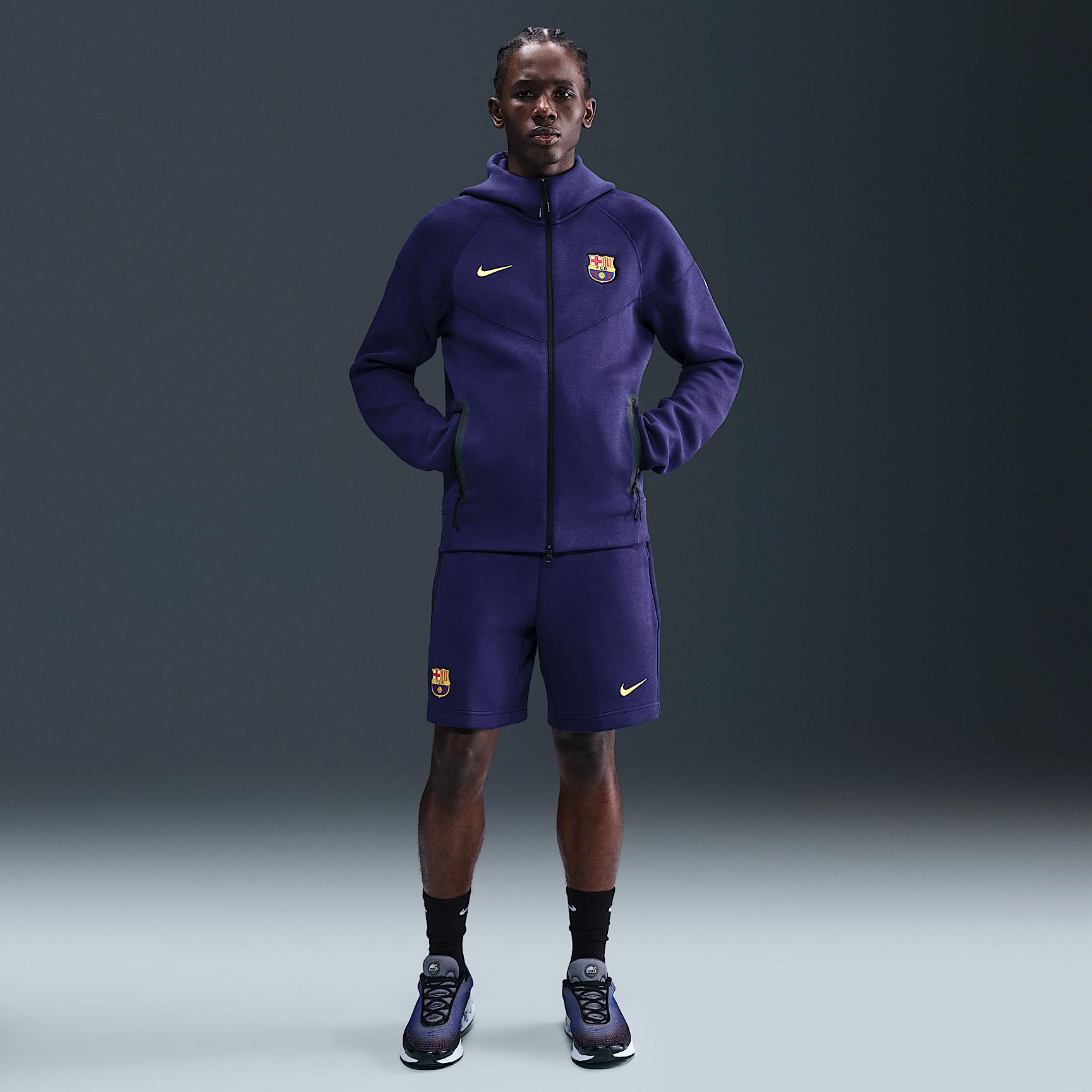 FC Barcelona Tech Windrunner Men's Nike Soccer Fleece Full-Zip Hoodie Product Image