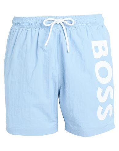 HUGO BOSS Boss Man Swim Trunks Light Blue Size Xl Recycled Polyamide Product Image