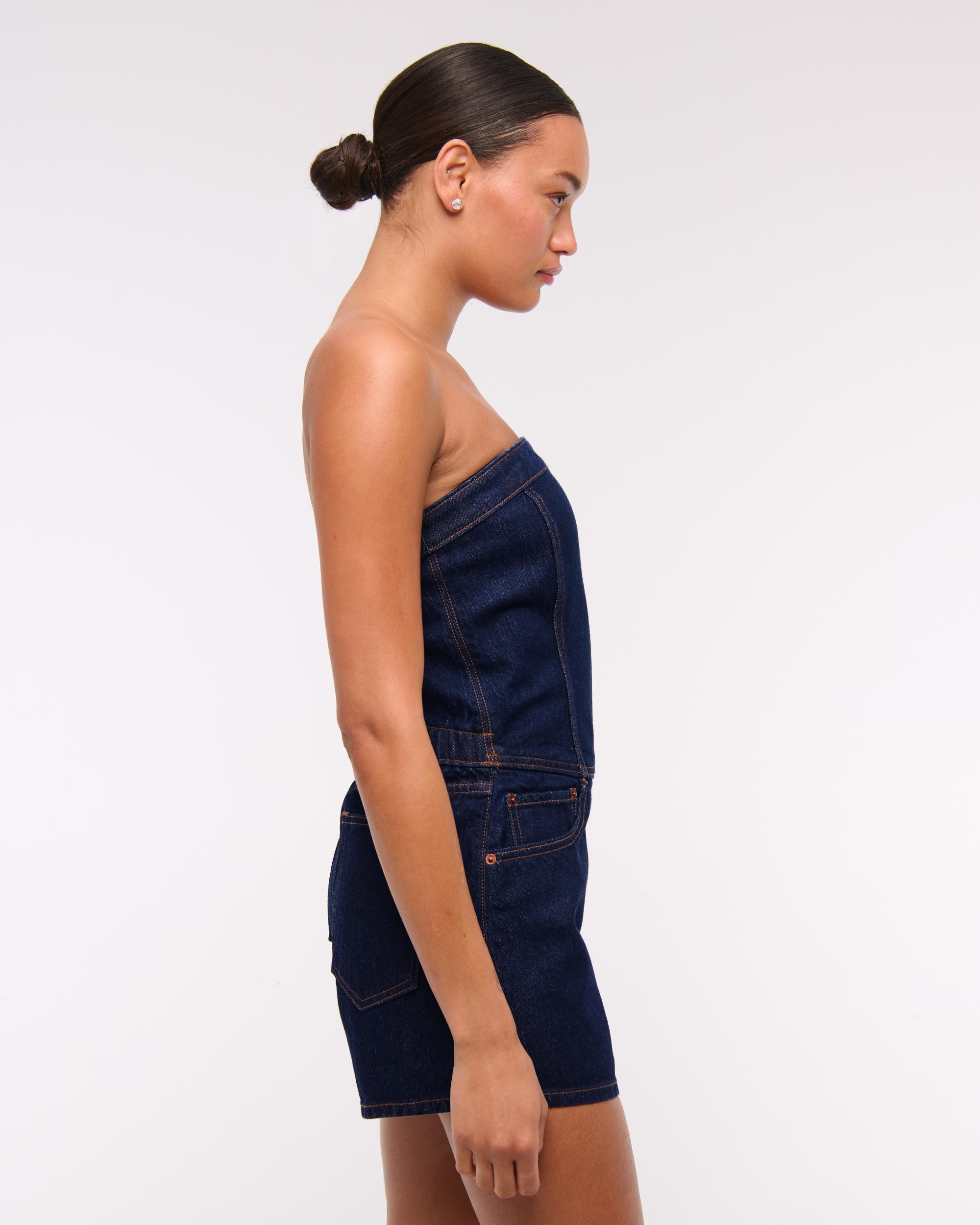 Strapless Denim Romper Product Image