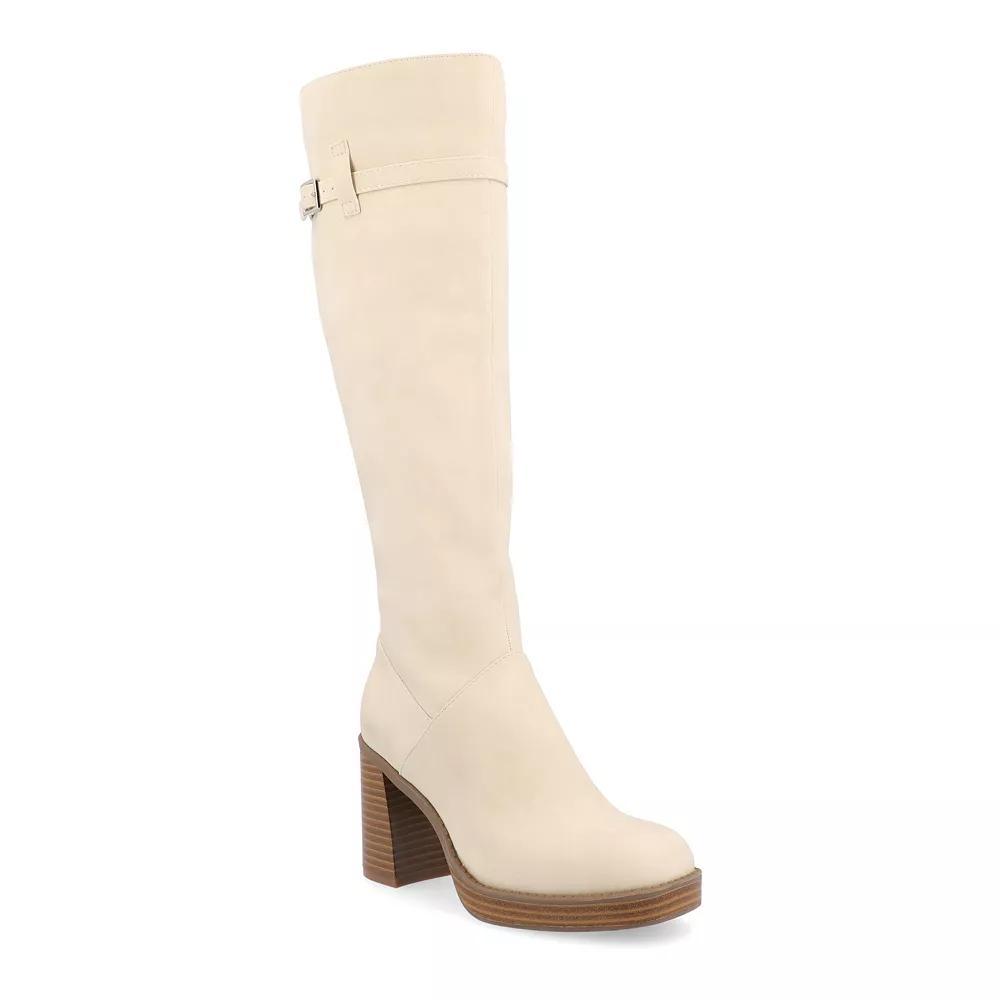 Journee Tru Comfort Foam™ Letice Women's Knee-High Boots, Size: 8 Wide, Ivory Product Image