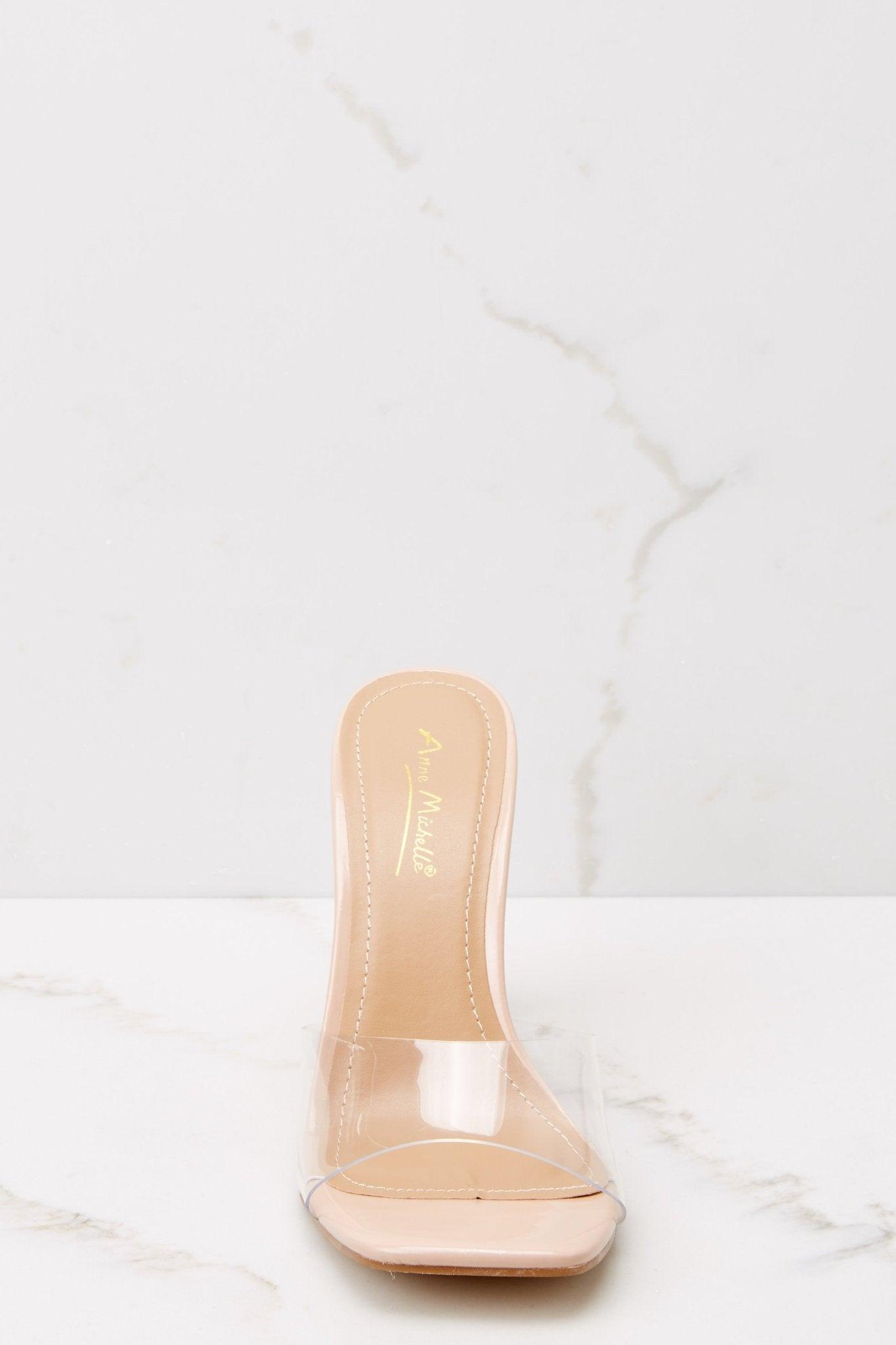 Tread Lightly Nude And Clear Heels Beige Product Image