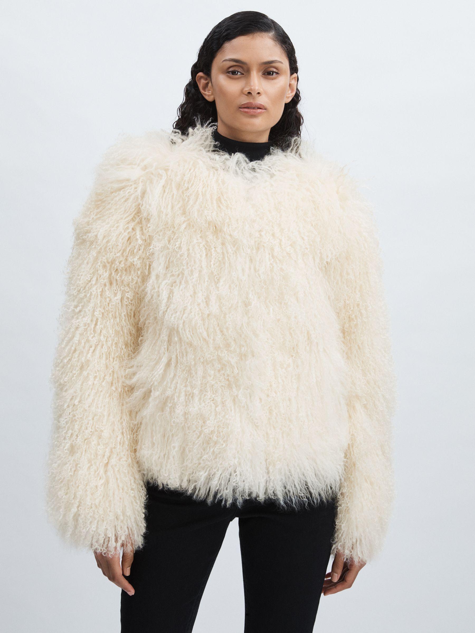 Meotine Shearling Jacket in Cream Product Image