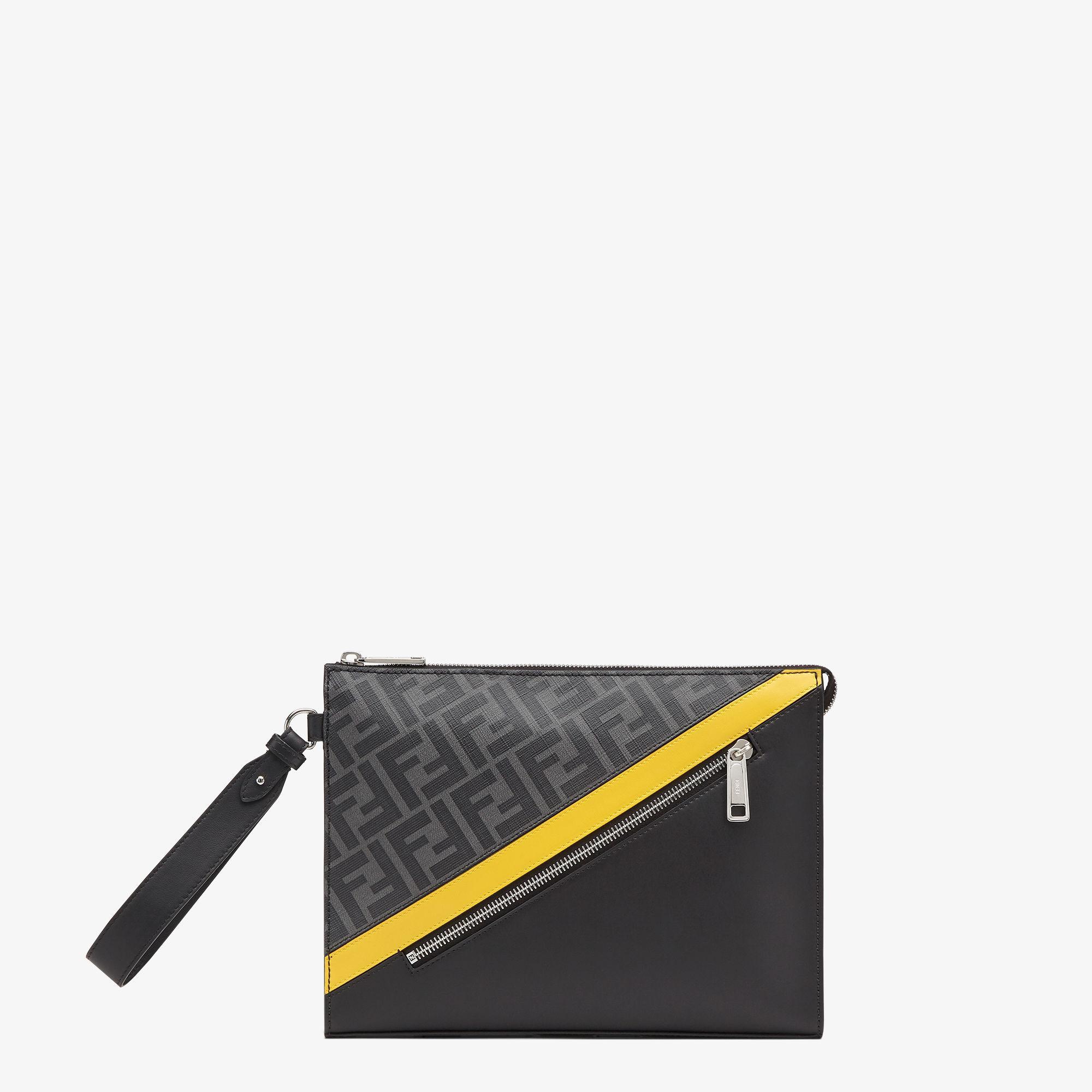 Fendi Diagonal ClutchGray fabric pouch Product Image