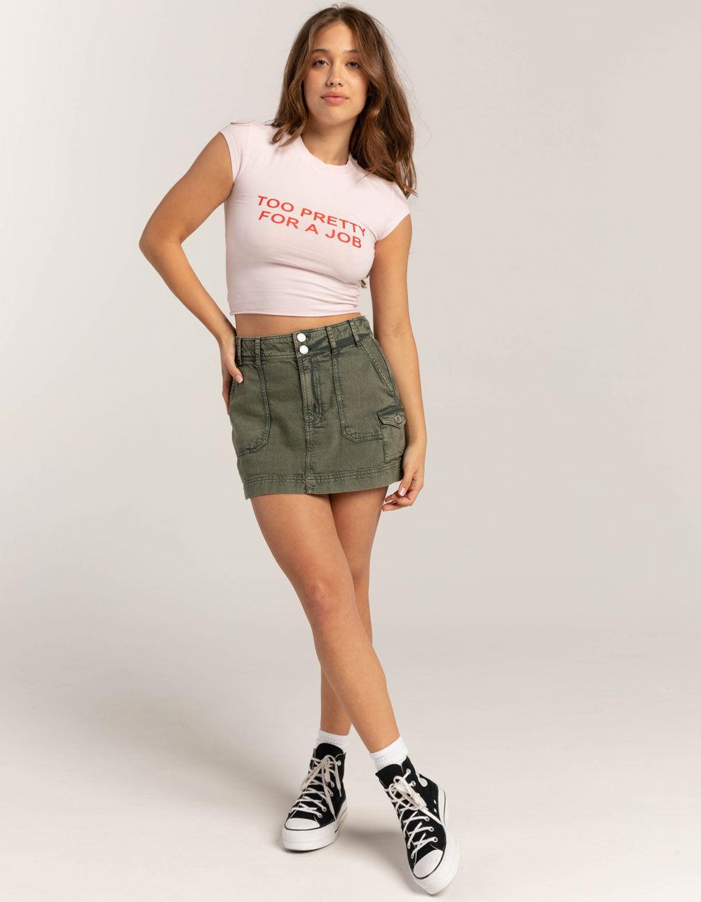 RSQ Womens Too Pretty For A Job Baby Tee Product Image