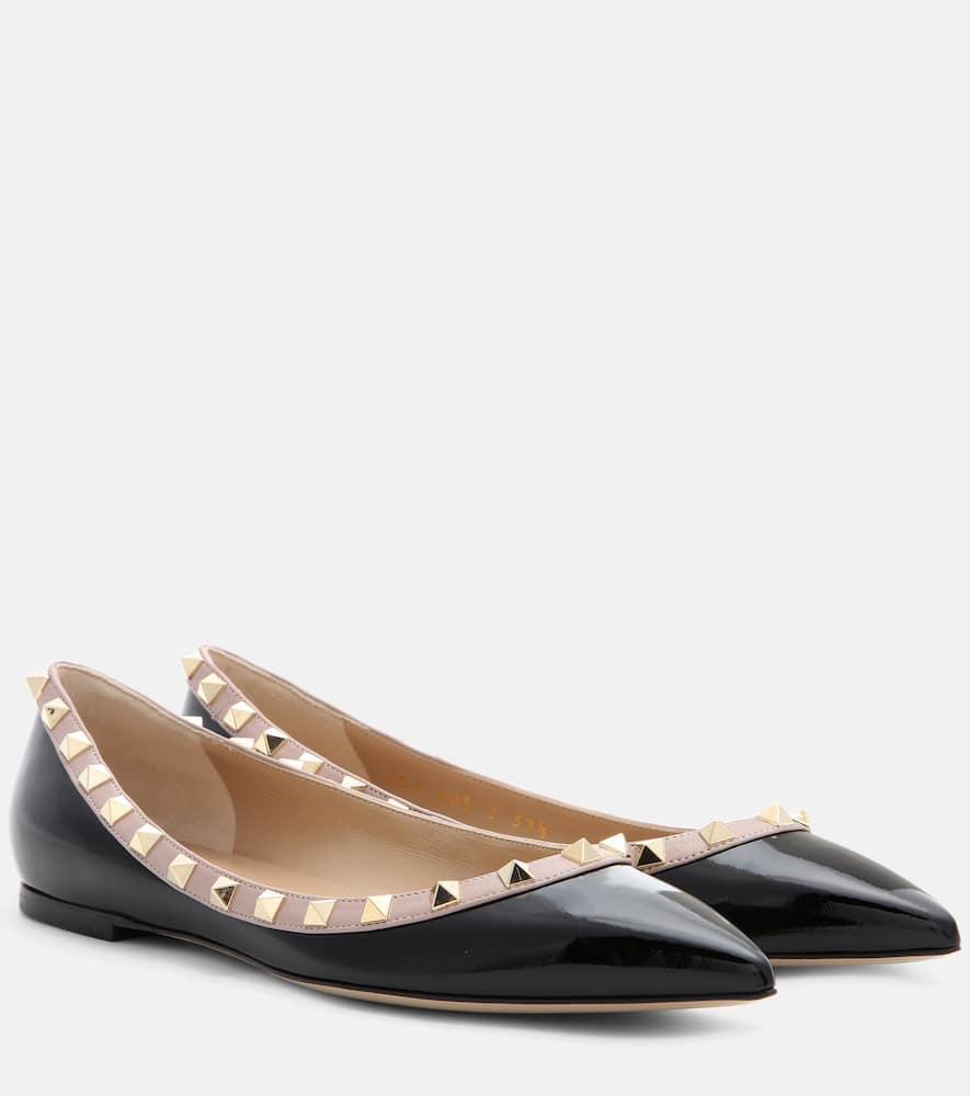 VALENTINO GARAVANI Valentino Rockstud Leather Flat In Black Product Image