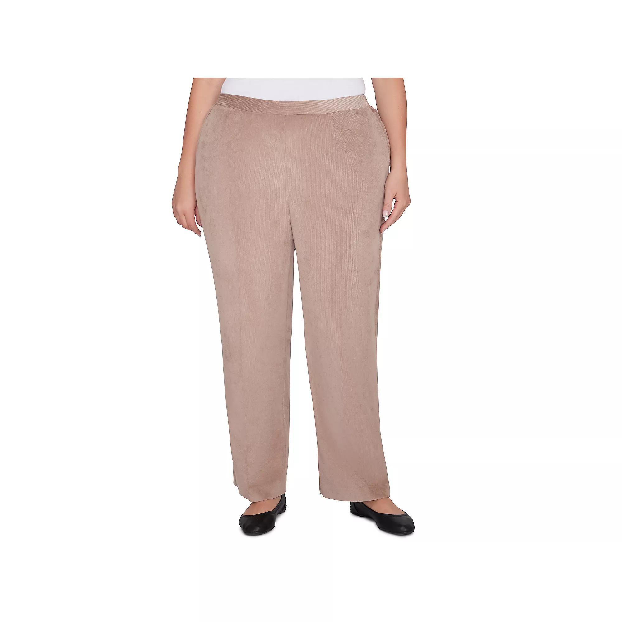 Plus Size Alfred Dunner Classic Average Length Pleated Pants, Women's, Size: 20 W, Fawn Product Image