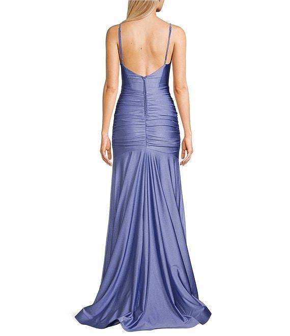 Honey and Rosie Adjustable Spaghetti Strap Mermaid Gown Product Image