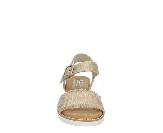 Skechers Womens Desert Kiss- Gold Crush Low Wedge Sandal Product Image