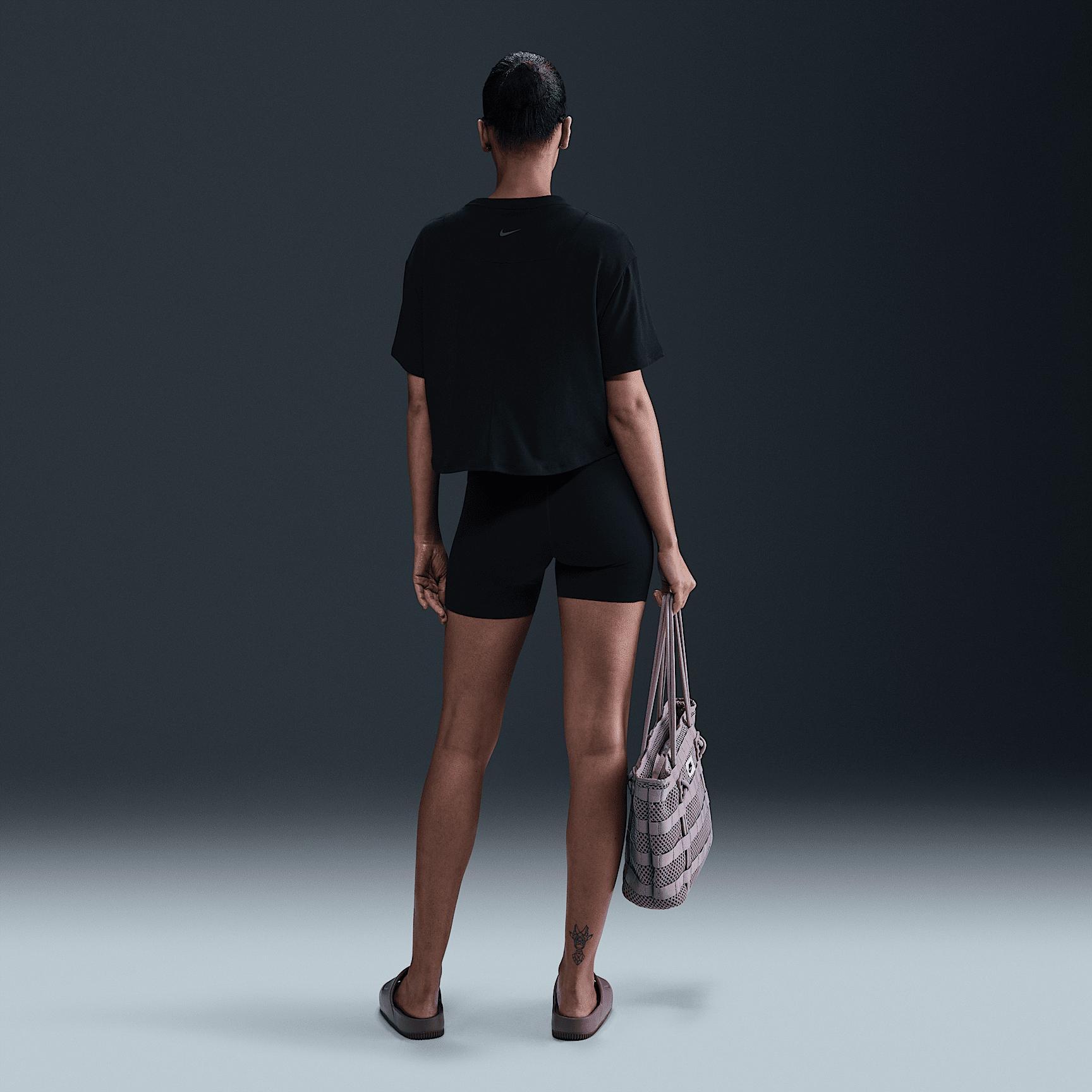 Nike Womens One Relaxed Dri-FIT Cropped Short-Sleeve Top | HJ1065-478 Product Image