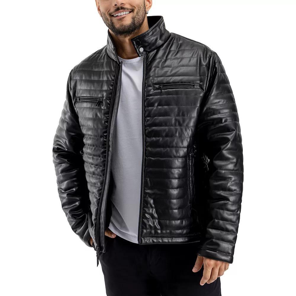 Men's Xray Faux Leather Quilted Jacket,  Product Image