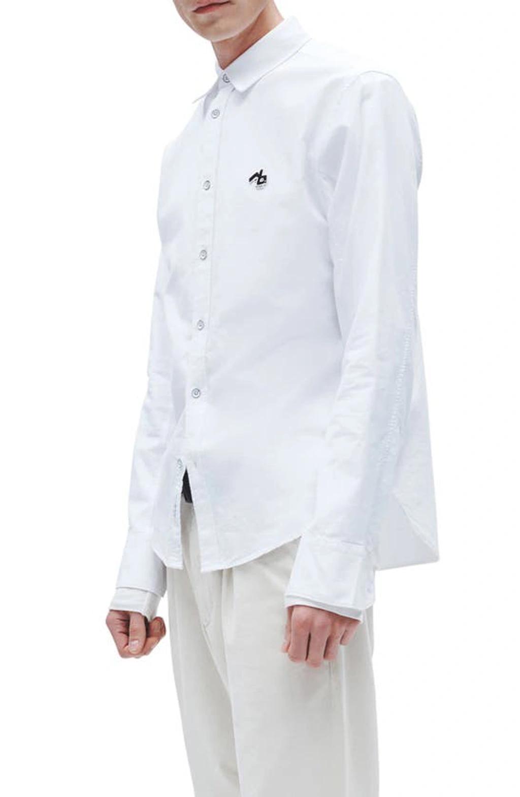 RAG & BONE Tomln Logo Patch Cotton Button-up Shirt In White Product Image