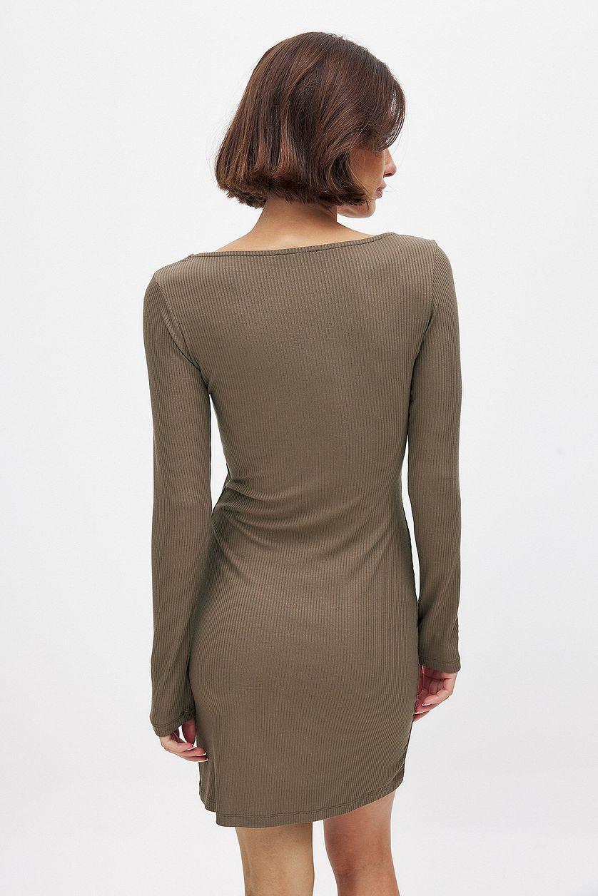 Square Neck Rib Mini Dress Product Image