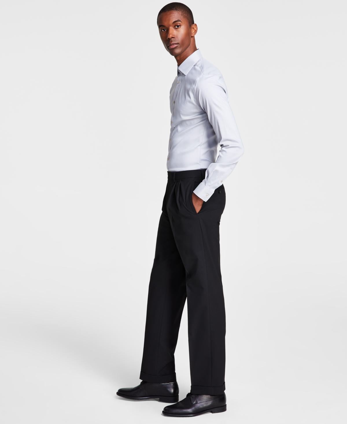 Michael Kors Mens Pleated Solid Classic Fit Pants Product Image