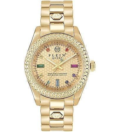 Philipp Plein Womens Queen Quartz Analog Gold Stainless Steel Bracelet Watch Product Image