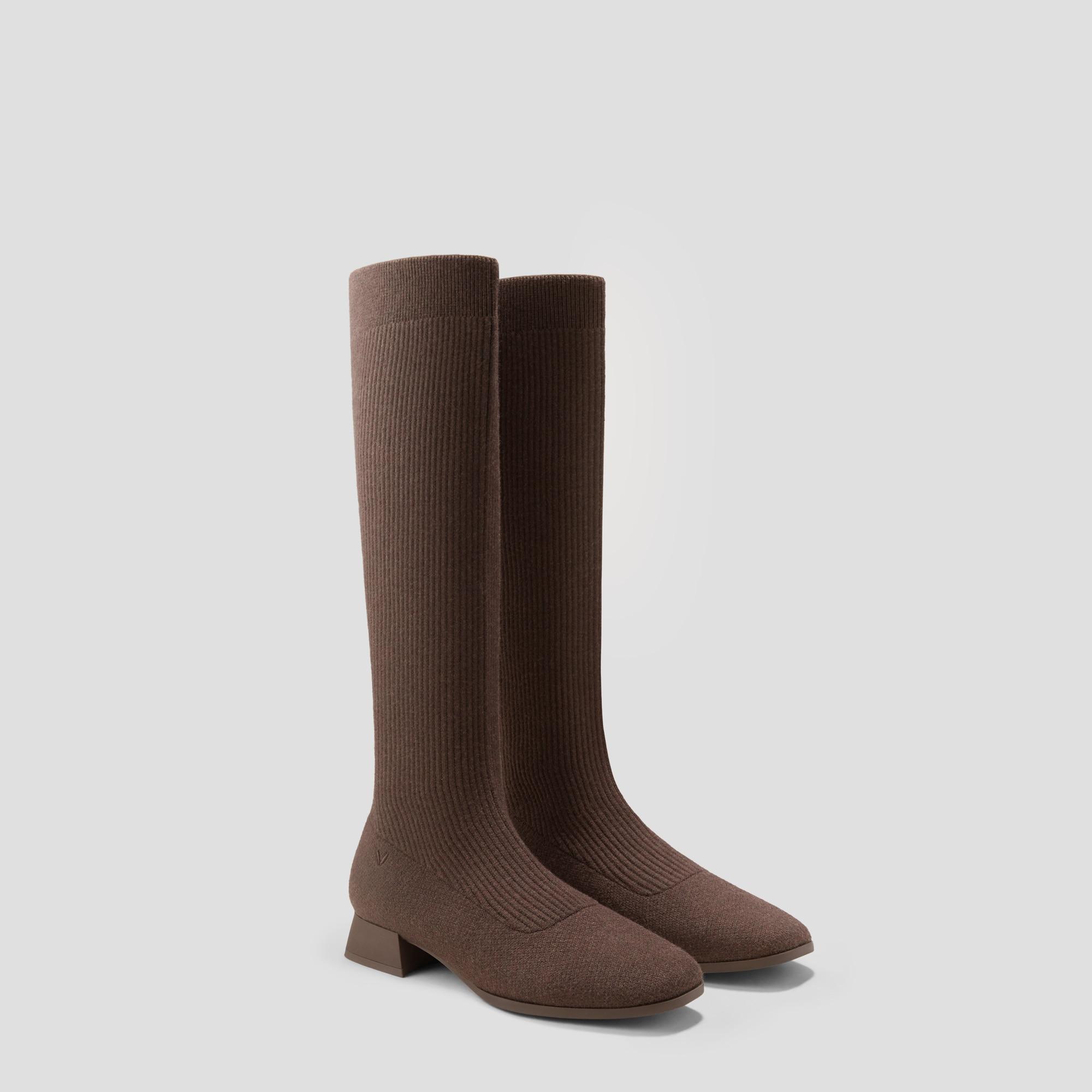 Square-Toe Water Repellent Wool Knee-High Boots (Tara Pro) Product Image