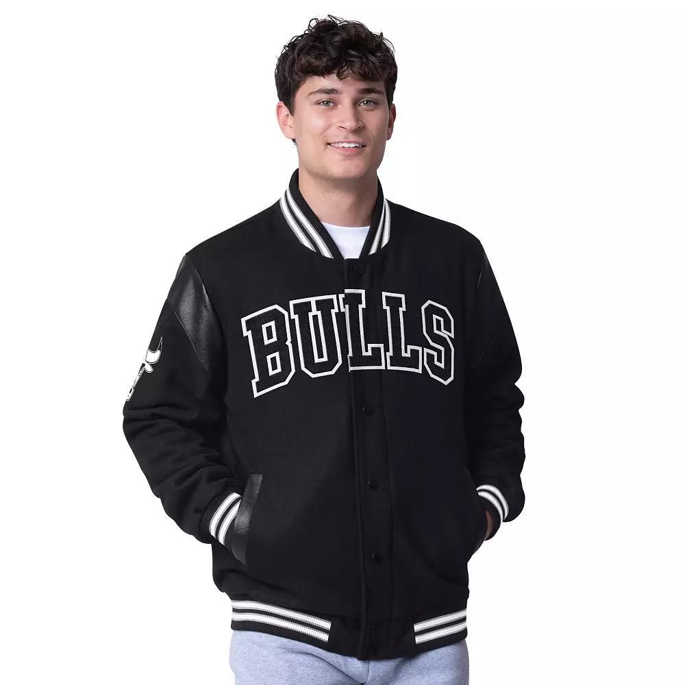 Men's G-III Sports by Carl Banks Black Chicago Bulls Clutch Hitter Full-Snap Varsity Jacket,  Product Image