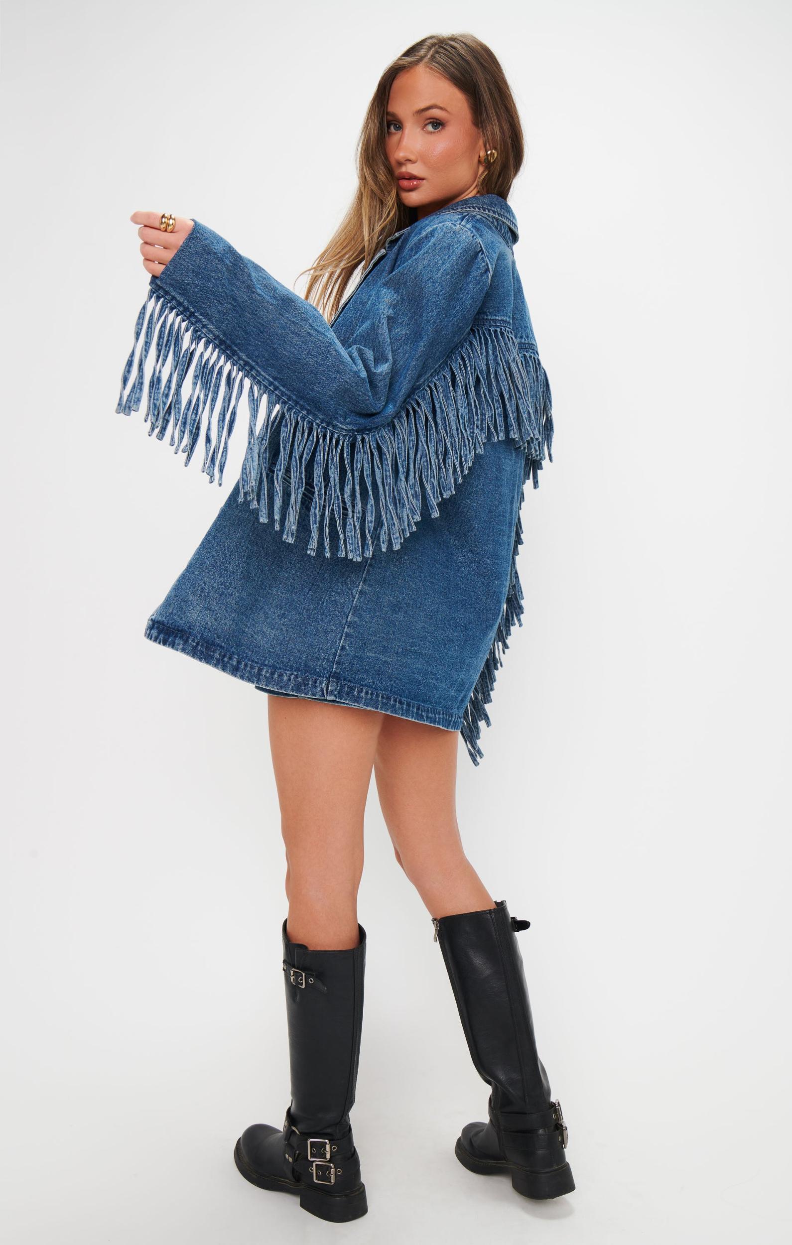 Sierra Fringe Jacket ~ Blue Indigo Product Image