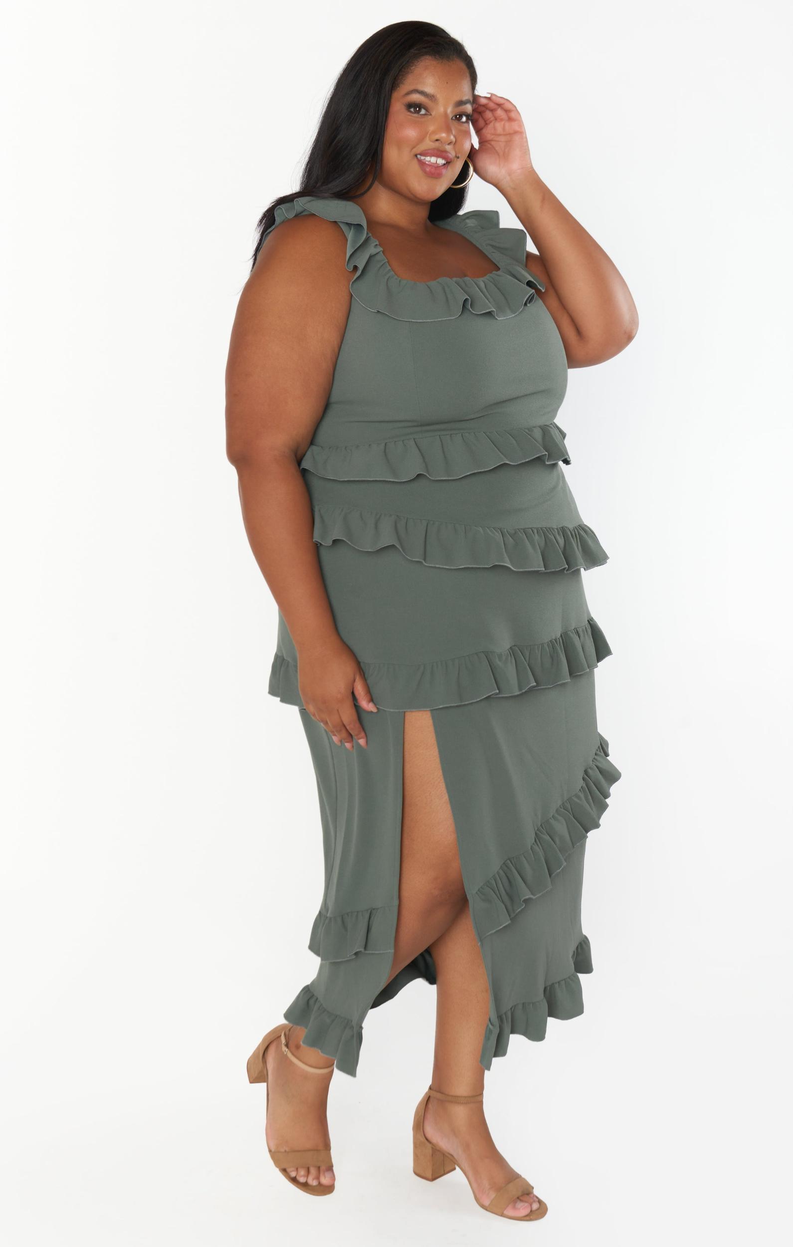 Greta Dress ~ Deep Sage Stretch Product Image