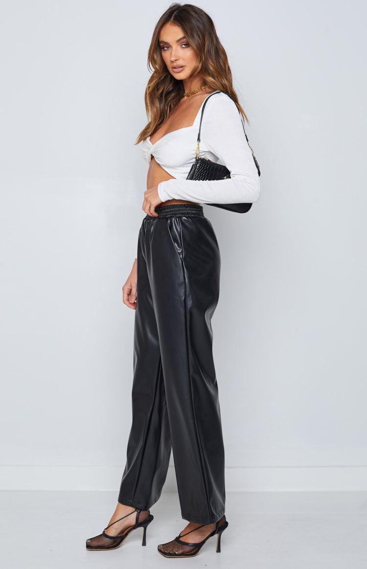 Zarah Black PU Pants Product Image