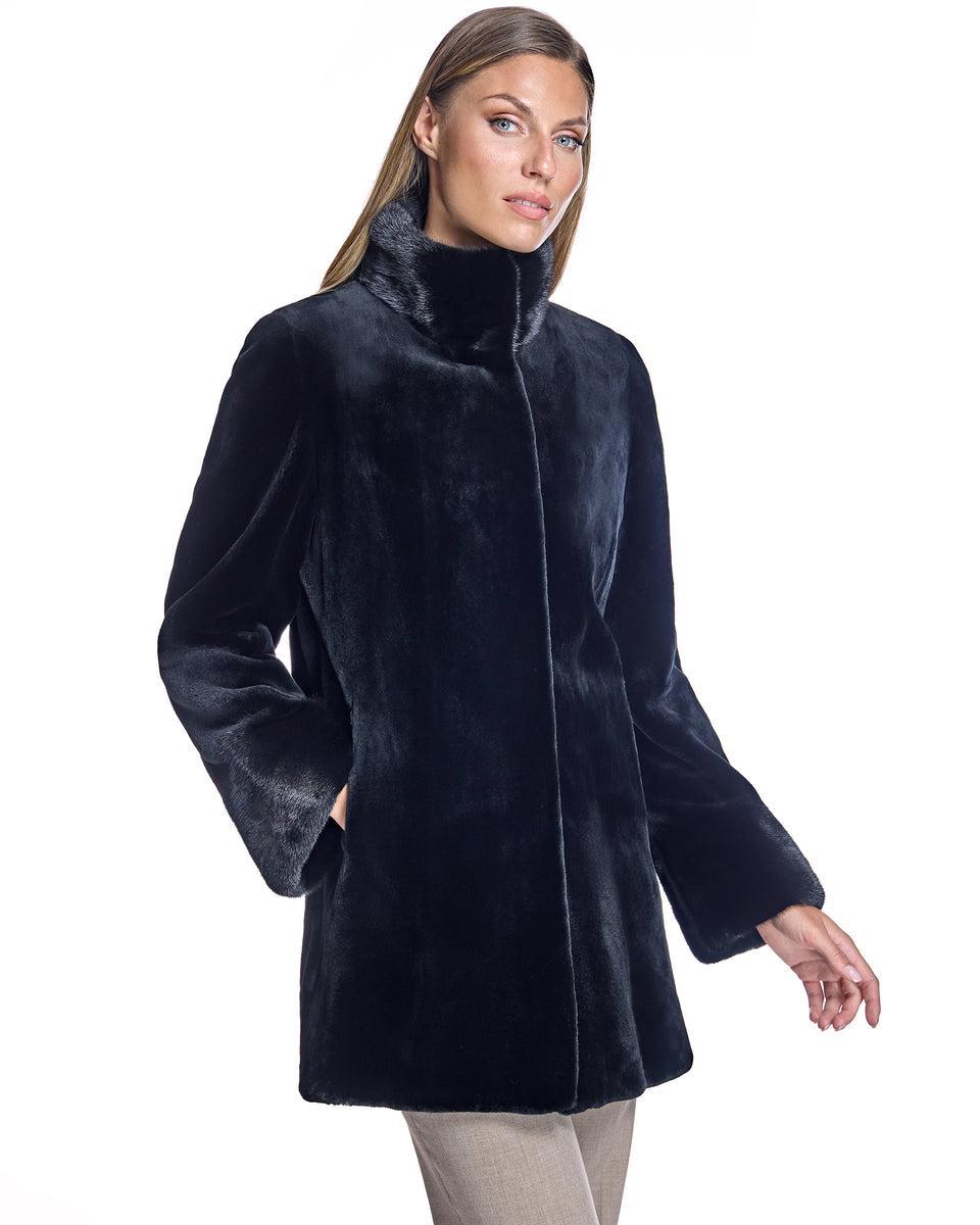 Maximilian Sheared Mink Jacket Reversible to Taffeta Product Image