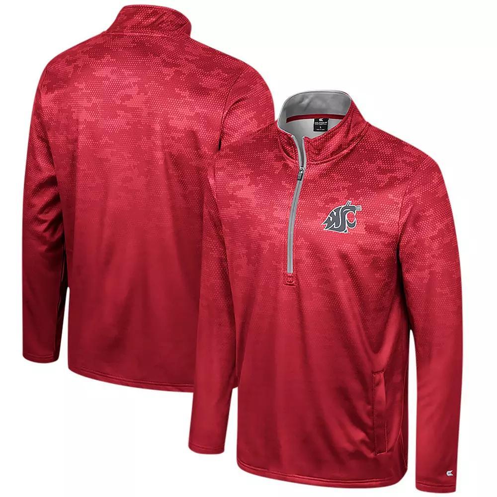 Men's Colosseum Crimson Washington State Cougars The Machine Half-Zip Jacket,  Product Image