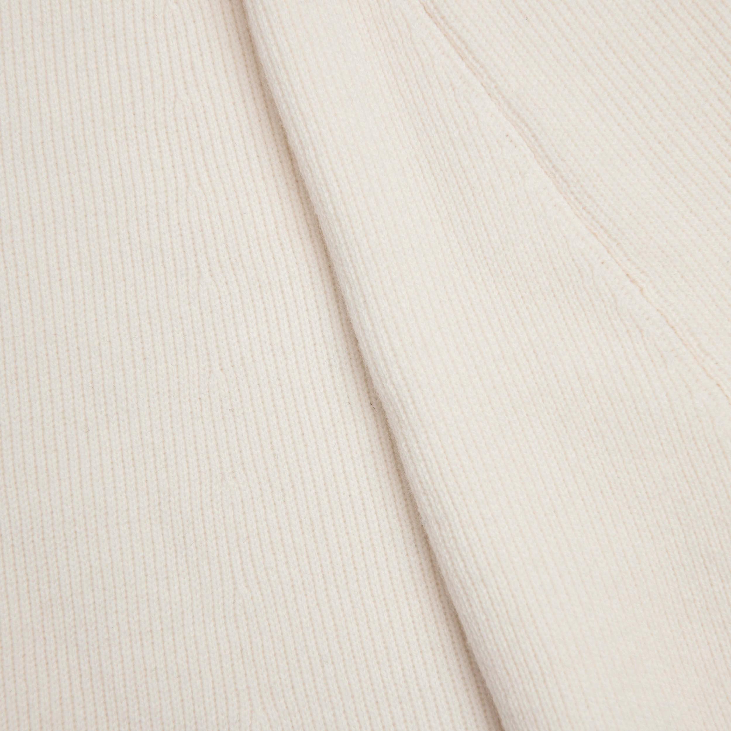 Cream Flared Knit Midi Skirt Product Image