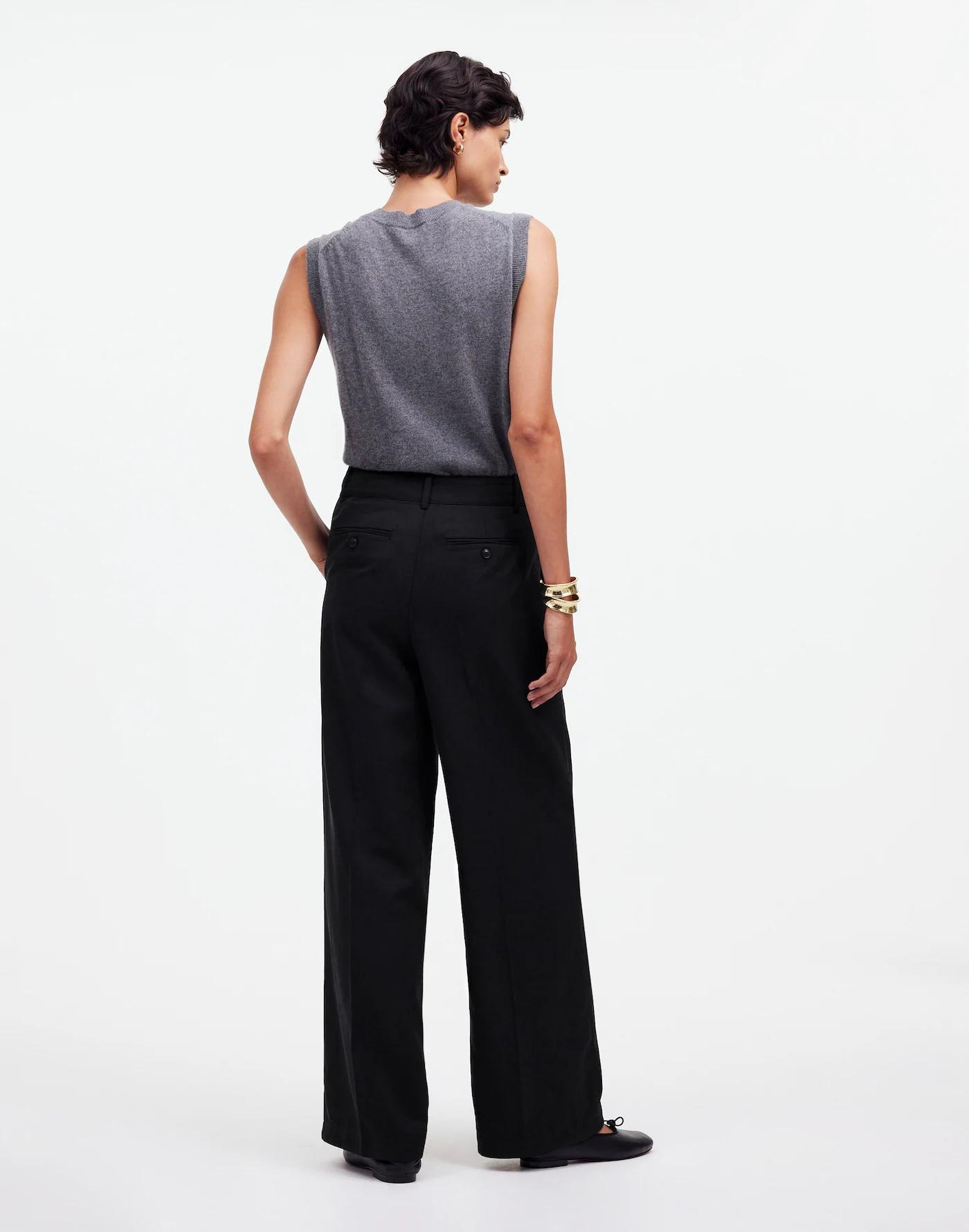 The Petite Harlow Wide-Leg Pant in Drapey Twill Product Image