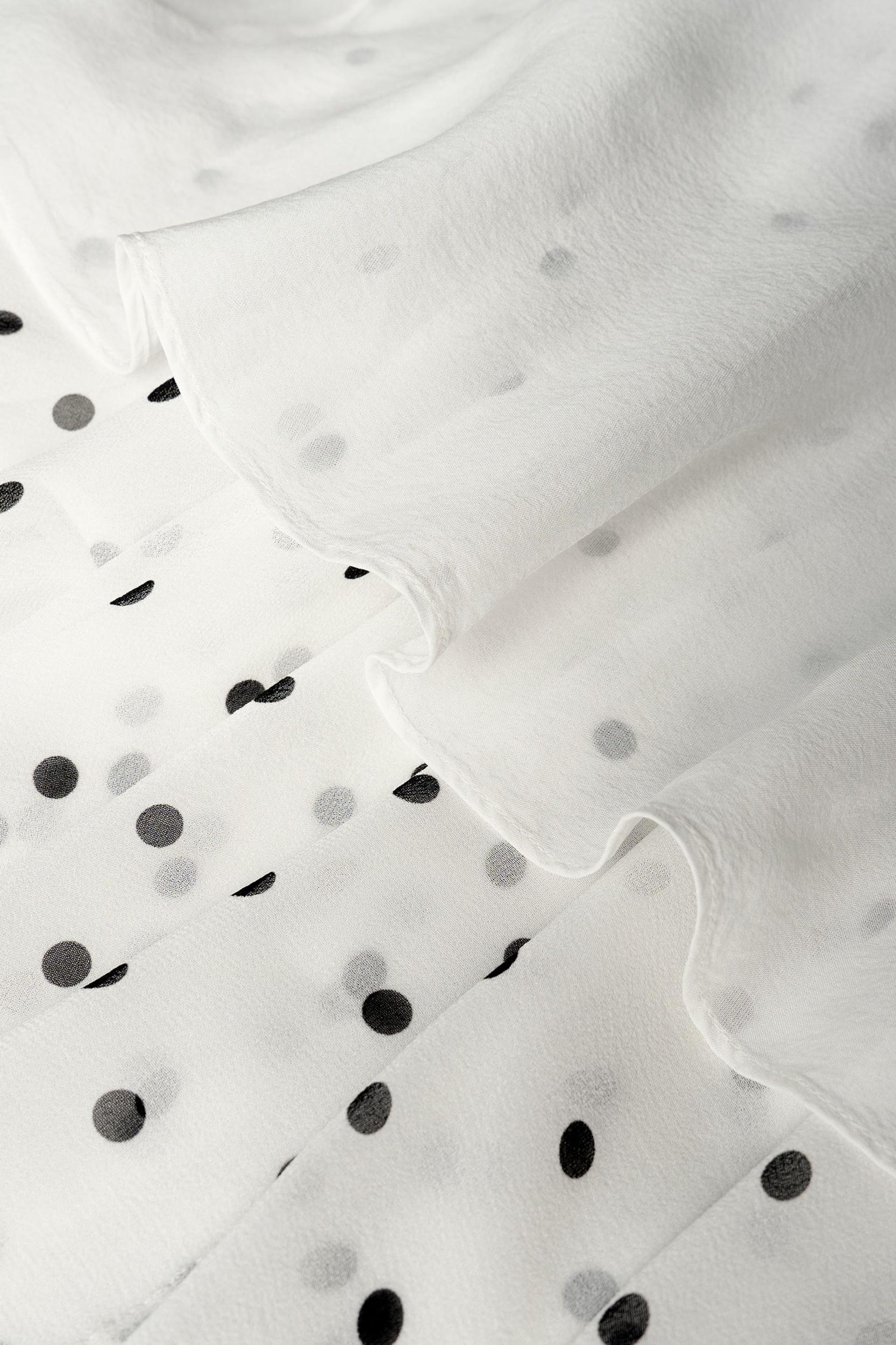 Polka-Dot Silk Midi Skirt Product Image