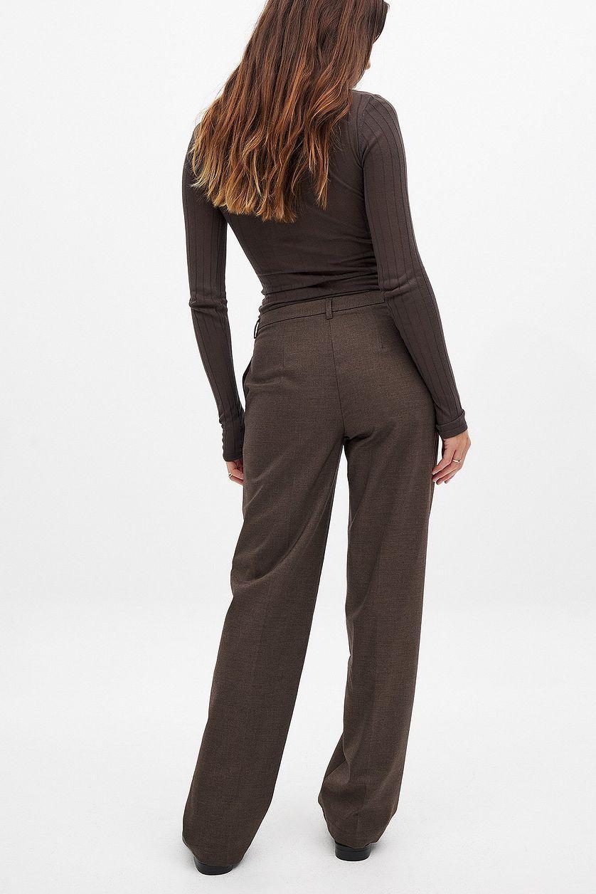 Tailored Mid Waist Trousers Grey Product Image