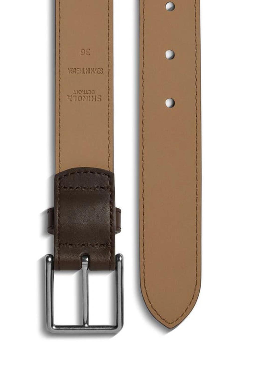 SHINOLA Leather Belt In Brown Product Image