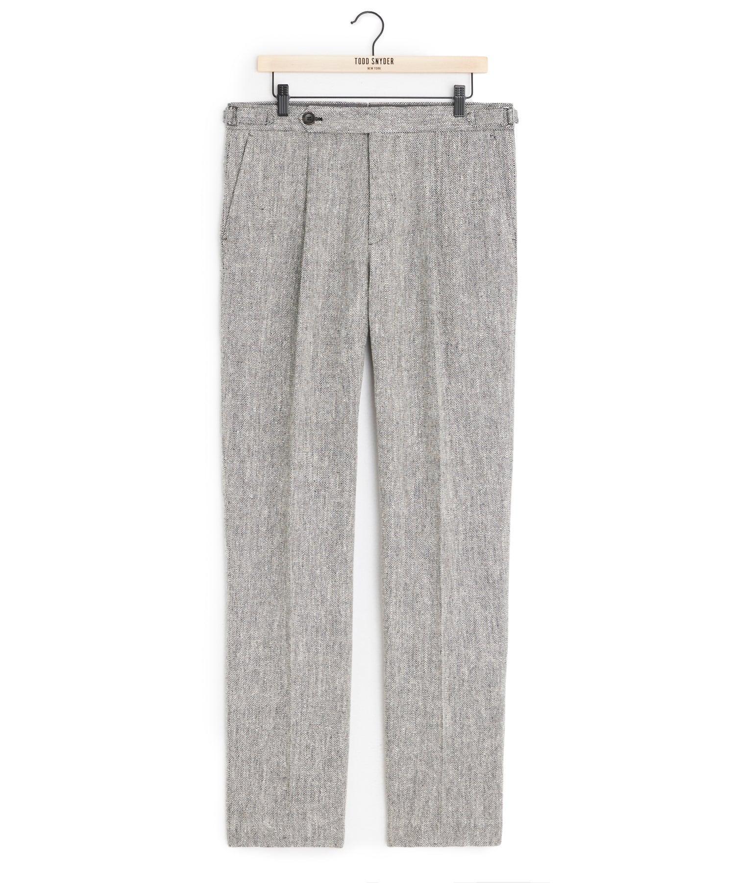 Italian Linen-Silk Side Tab Trouser Product Image