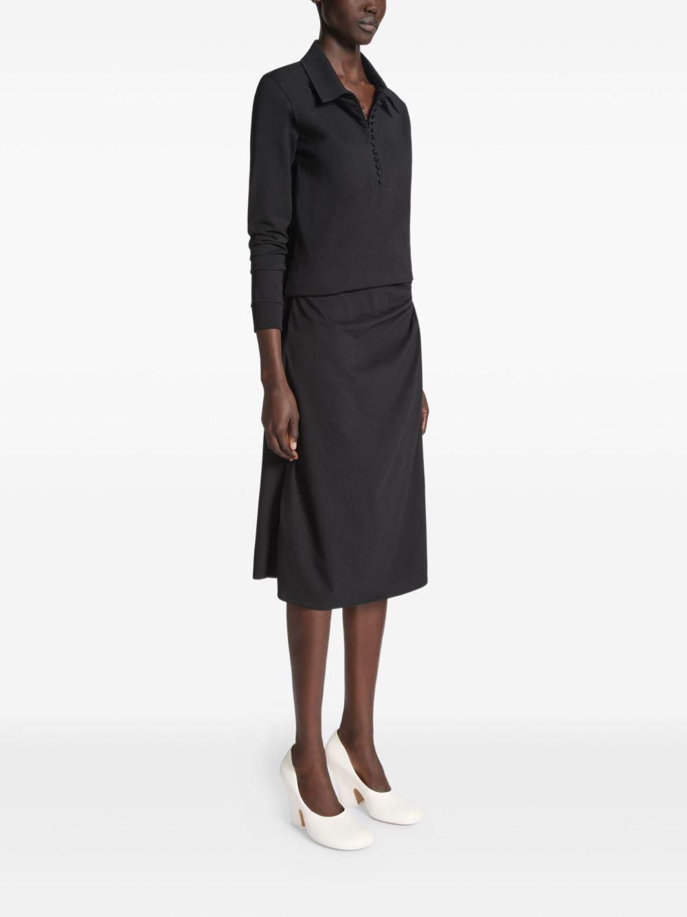 draped button-detail midi skirt Product Image