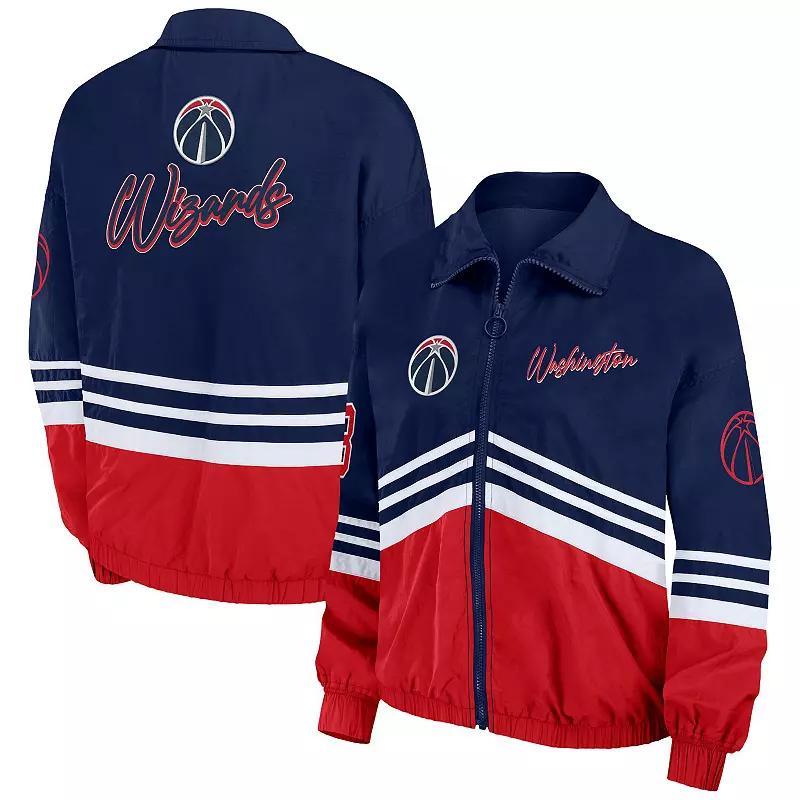 Womens WEAR by Erin Andrews Navy Washington Wizards Vintage Full-Zip Windbreaker Wiz Blue Product Image