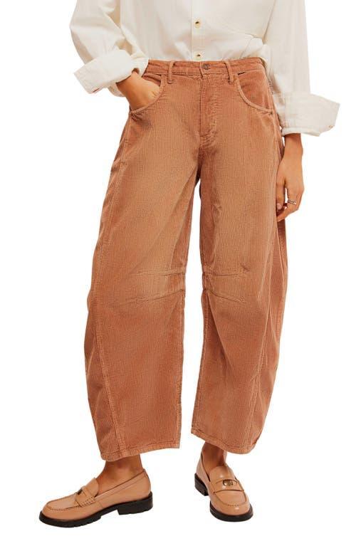 FREE PEOPLE Good Luck Barrel Leg Corduroy Pants In Emperador Product Image