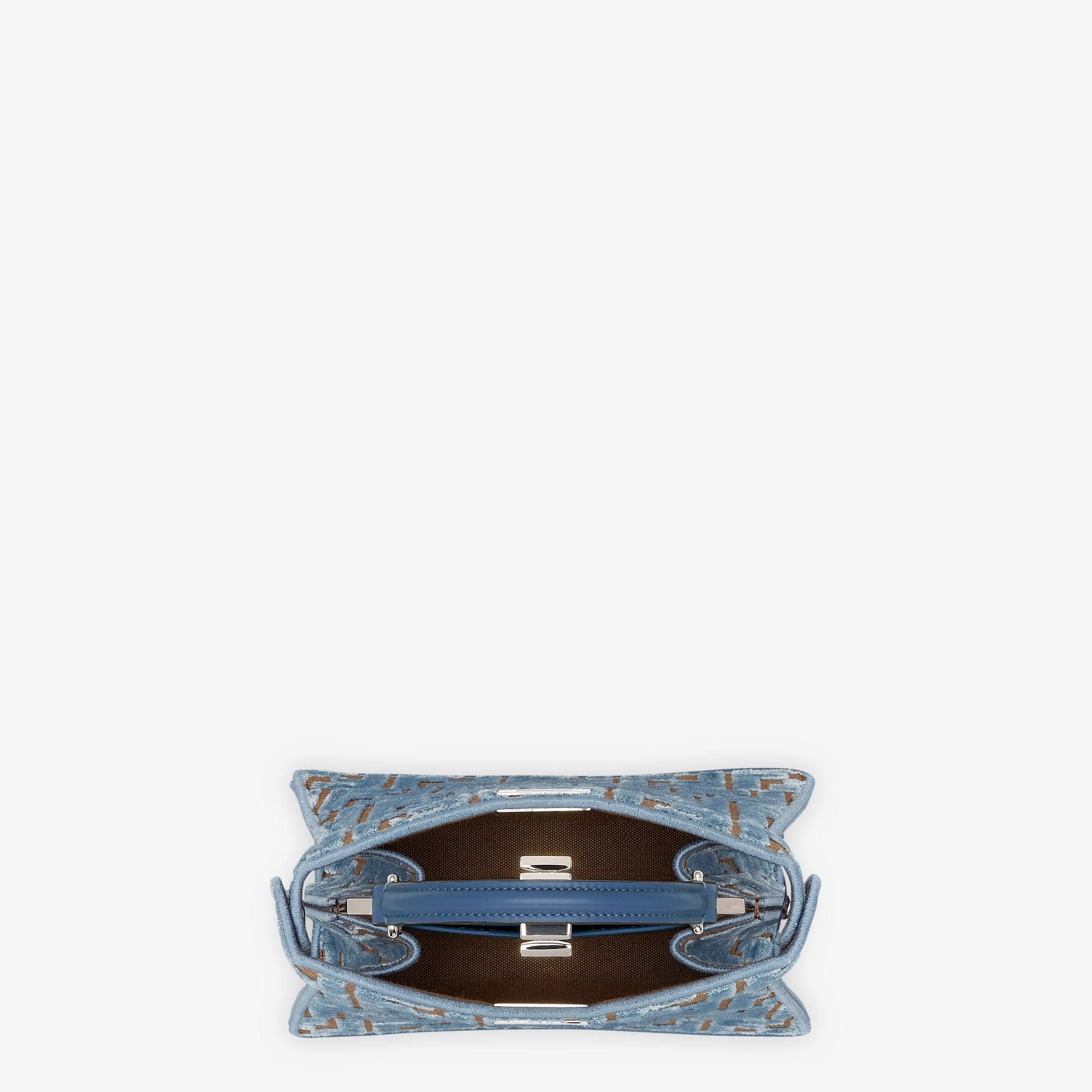 Peekaboo ISeeU PetiteLight blue FF jacquard velvet bag Product Image