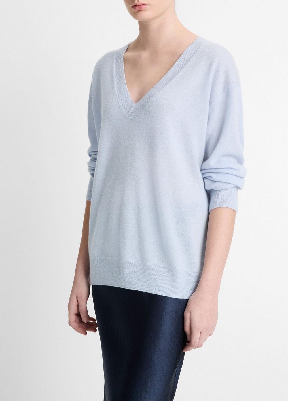 Cashmere-Silk Deep V-Neck Sweater Product Image