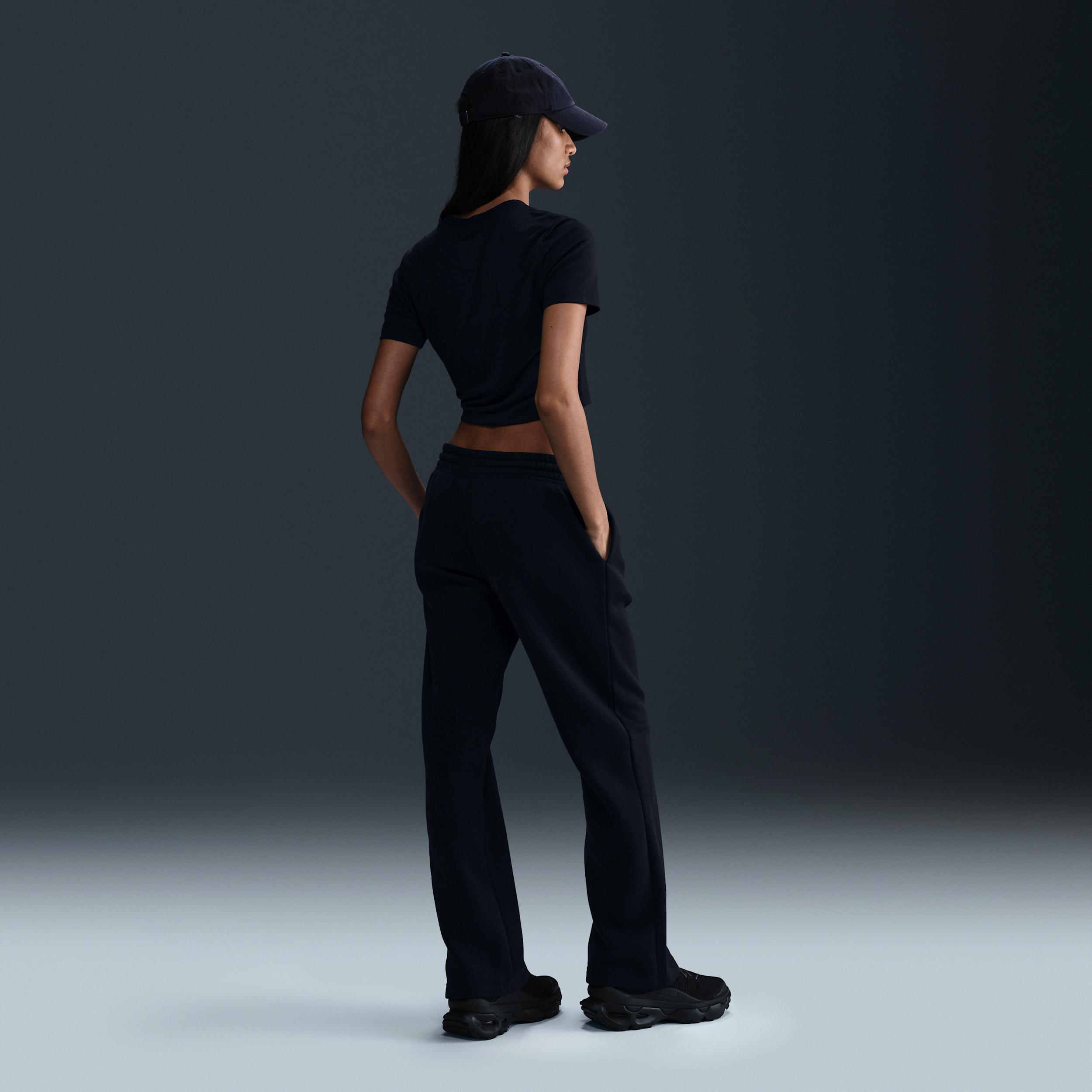 Womens Nike Sportswear Phoenix Fleece Mid-Rise Open-Hem Pants | HQ7723-010 Product Image