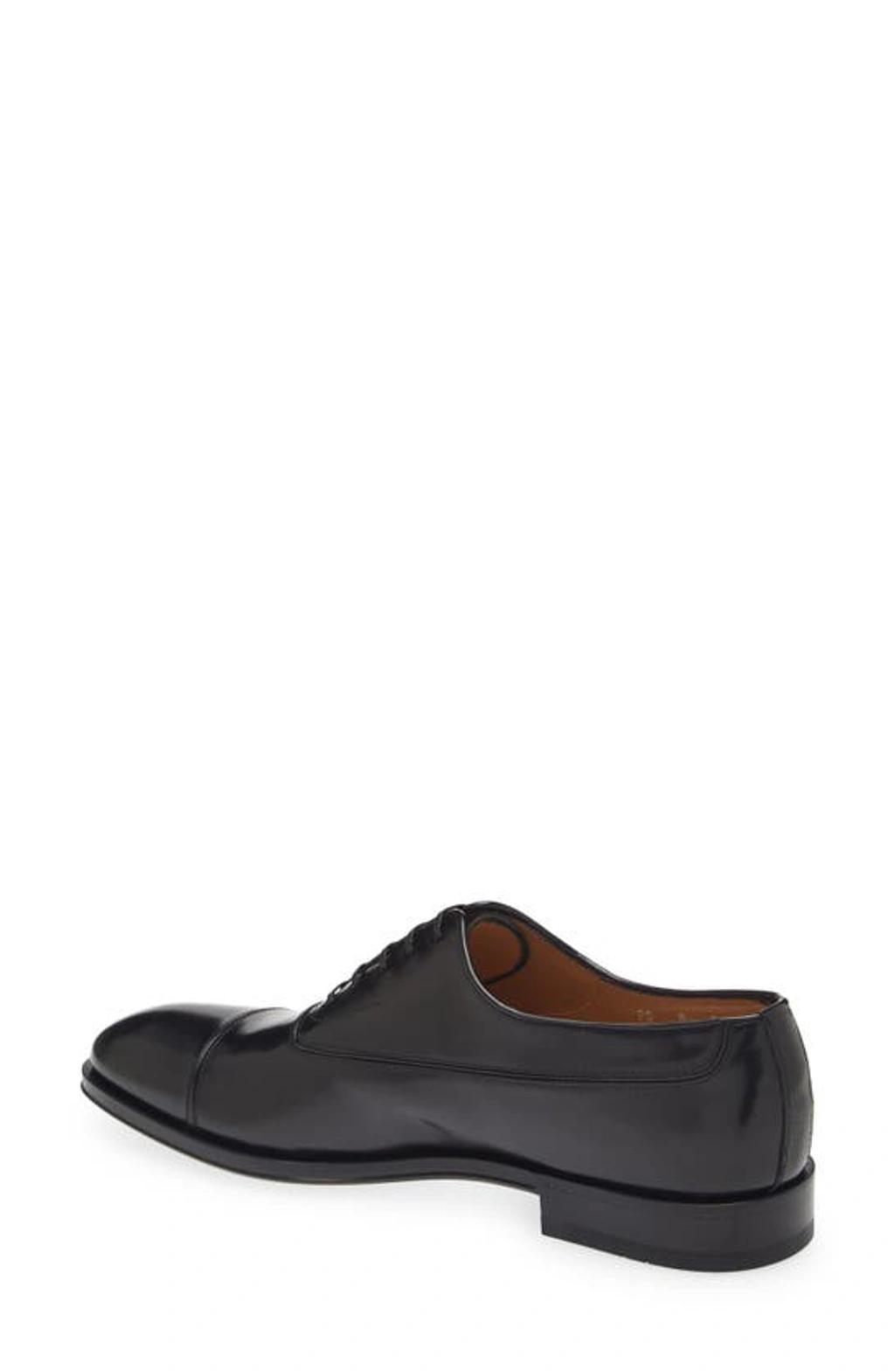 FERRAGAMO Riley Leather Oxford In Black Product Image