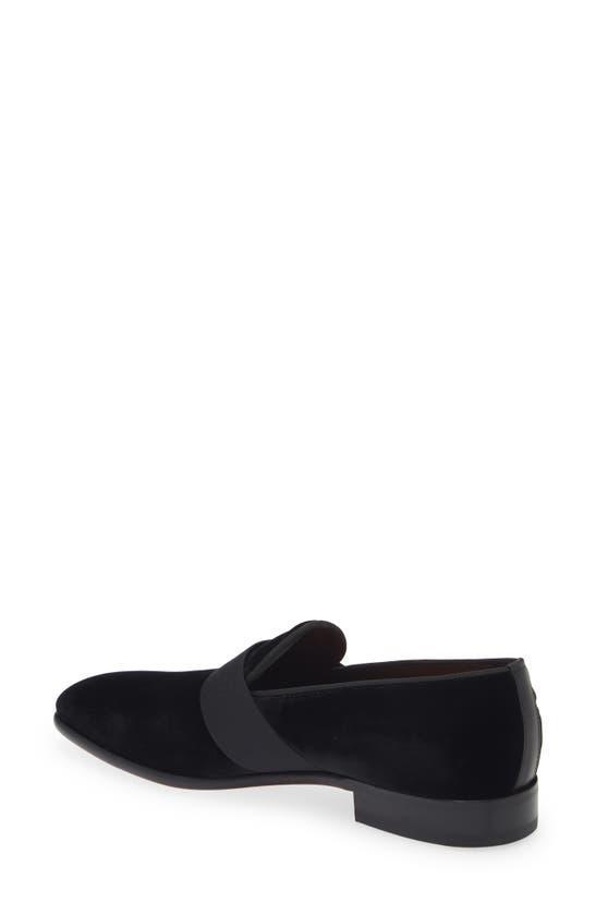 SANTONI Men's Isomer-vlun01 Velvet Slip On Formal Loafers In Black Product Image