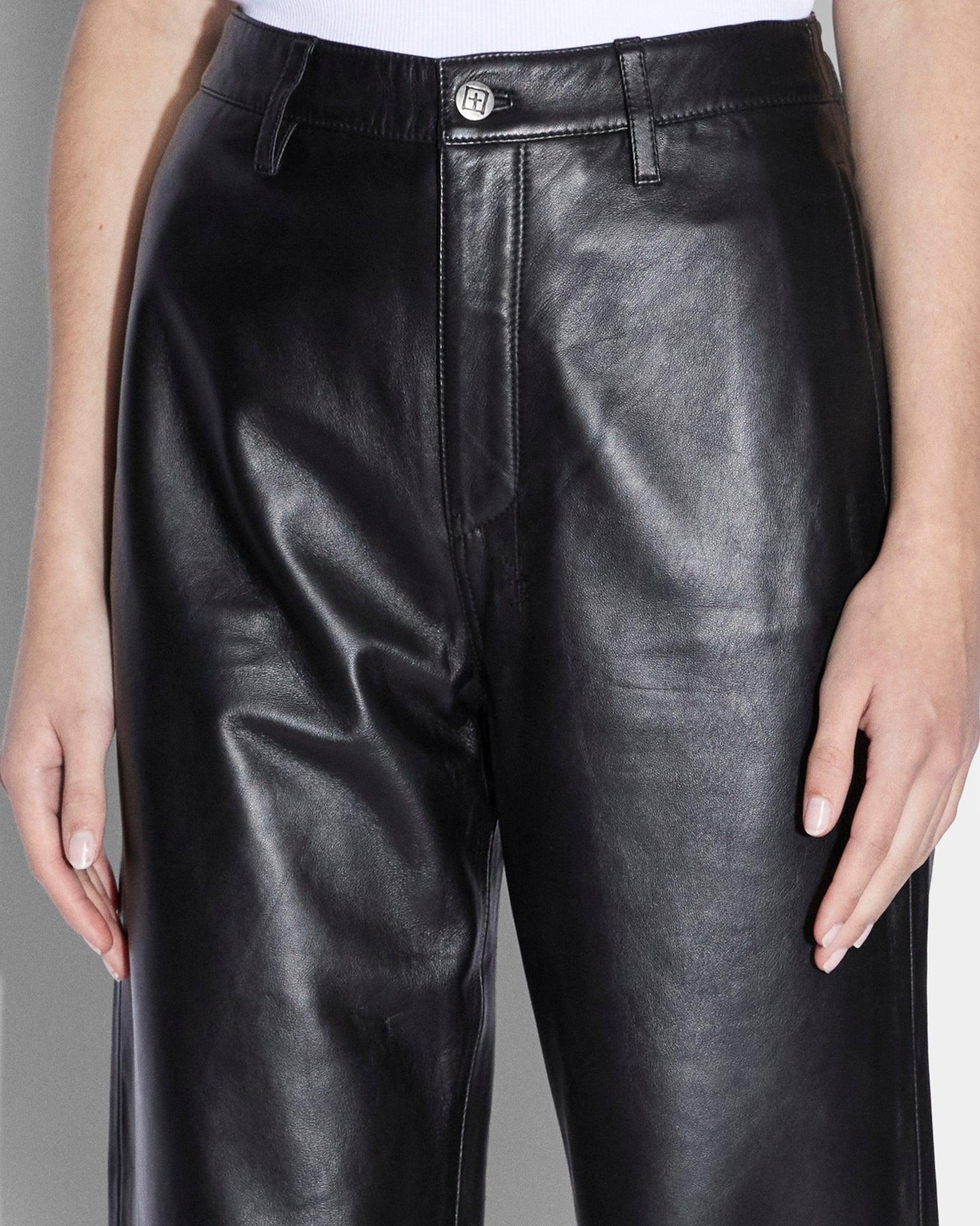 CROSSIN PANT BLACK LEATHER Female Product Image